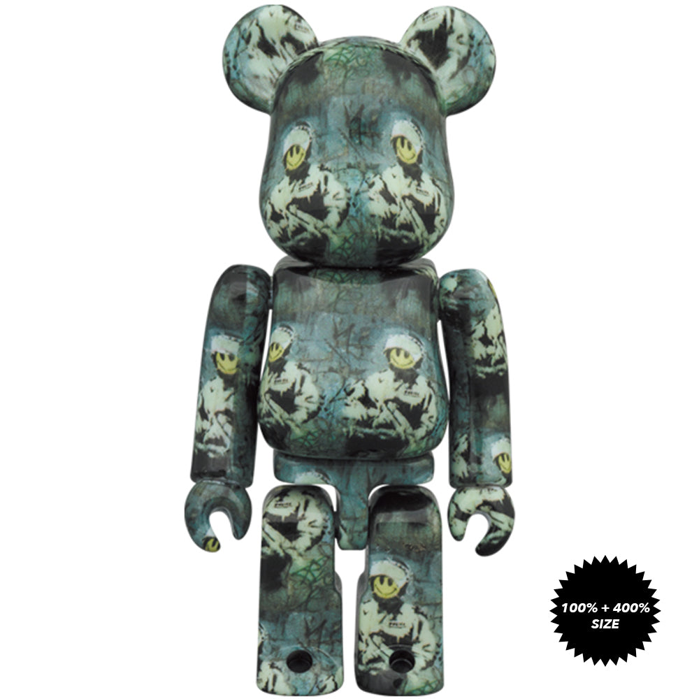 Banksy Riot Cop 100% + 400% Bearbrick Set by Medicom Toy