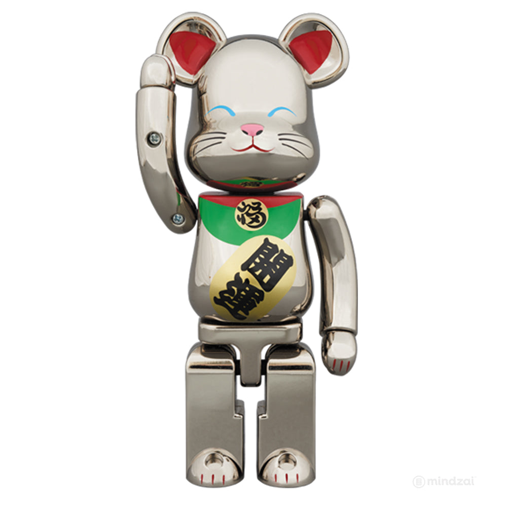 Tokyo Skytree Silver Manekineko Lucky Cat Metal Alloy 200% Bearbrick