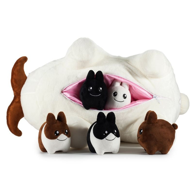 Stache Happy Labbit 24” Plush with 5 Littons by Kozik x Kidrobot - Mindzai - 2