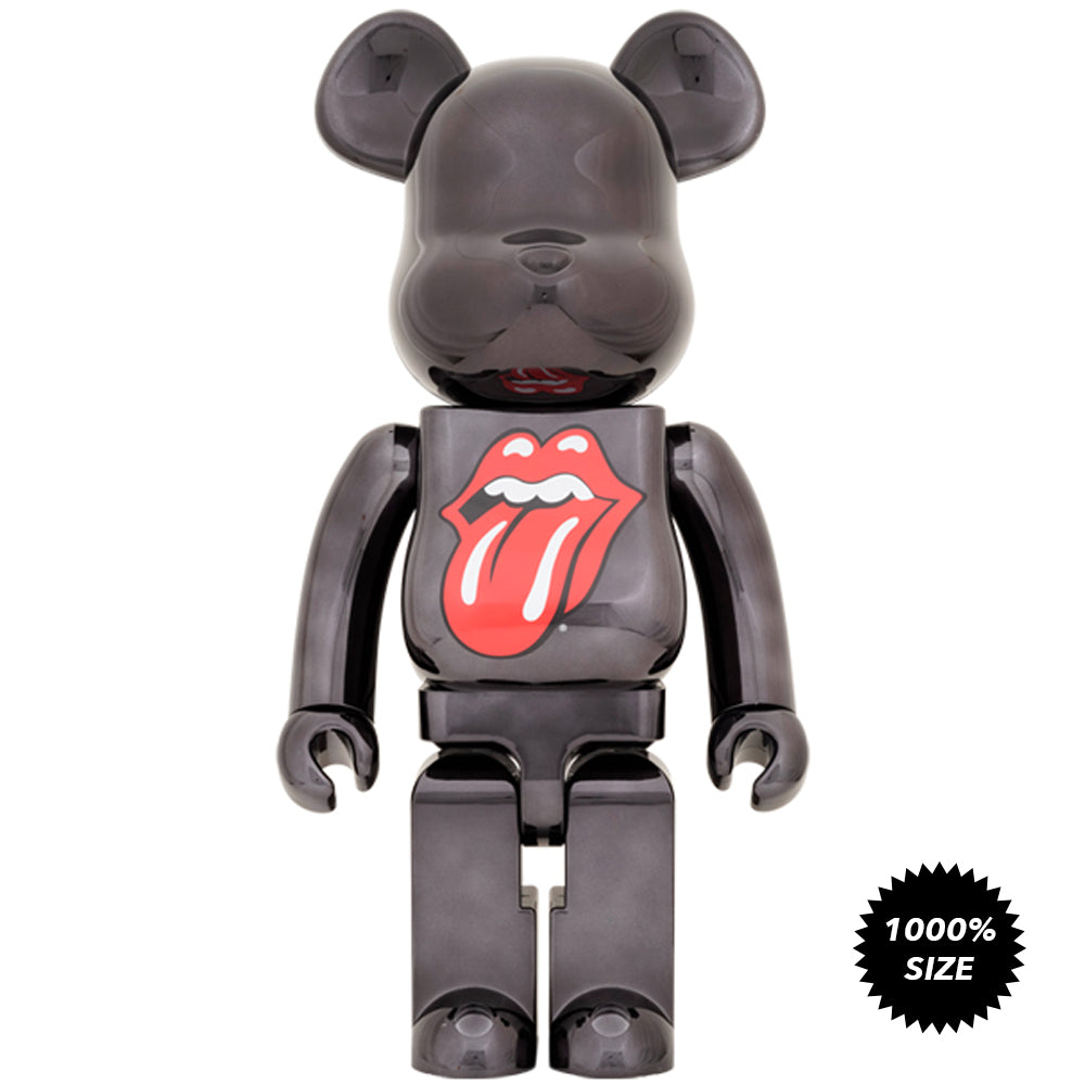 *Pre-order* The Rolling Stones Lips & Tongue (Black Chrome Ver.) 1000% Bearbrick by Medicom Toy