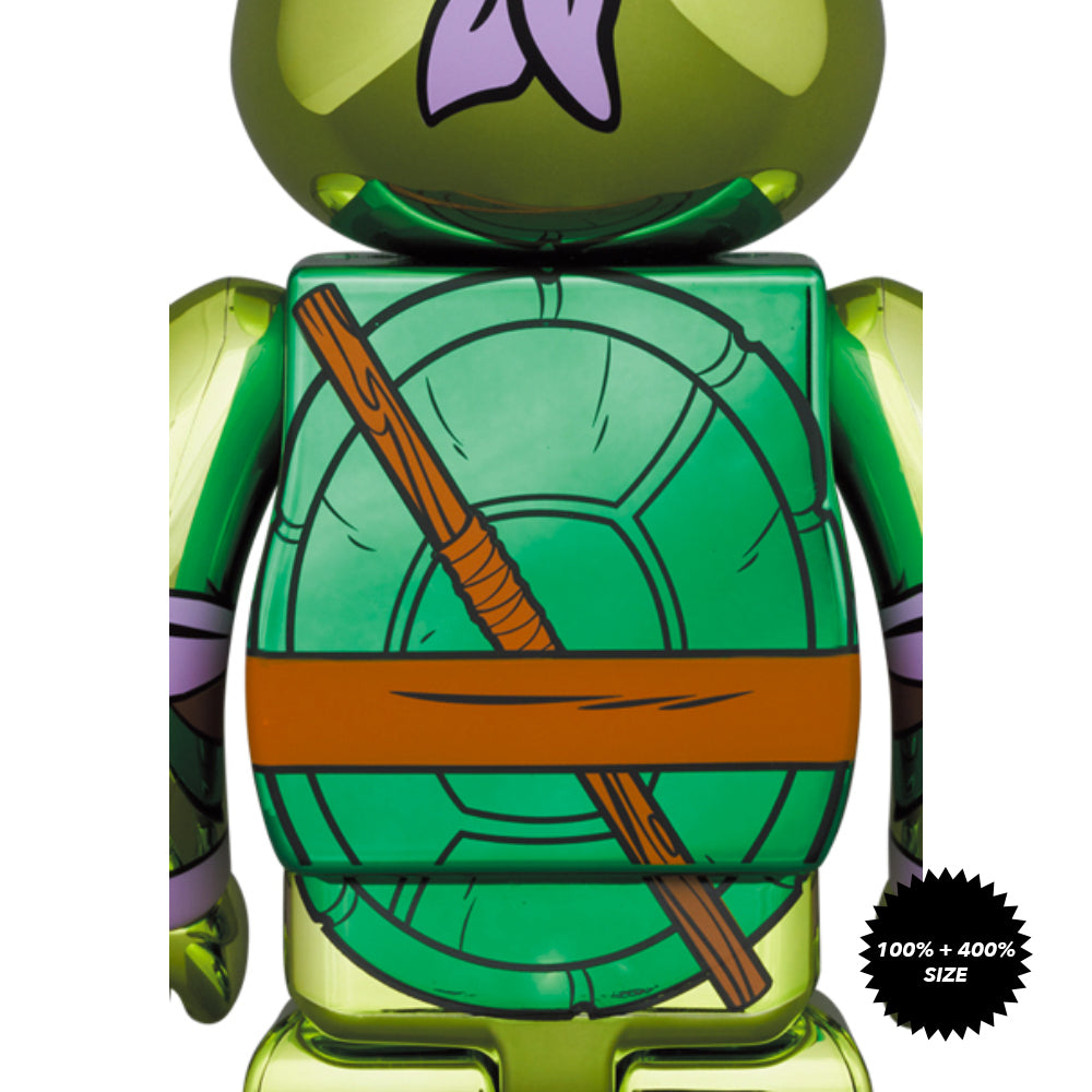 TMNT: Donatello (Chrome Ver.) 100% + 400% Bearbrick Set by Medicom Toy