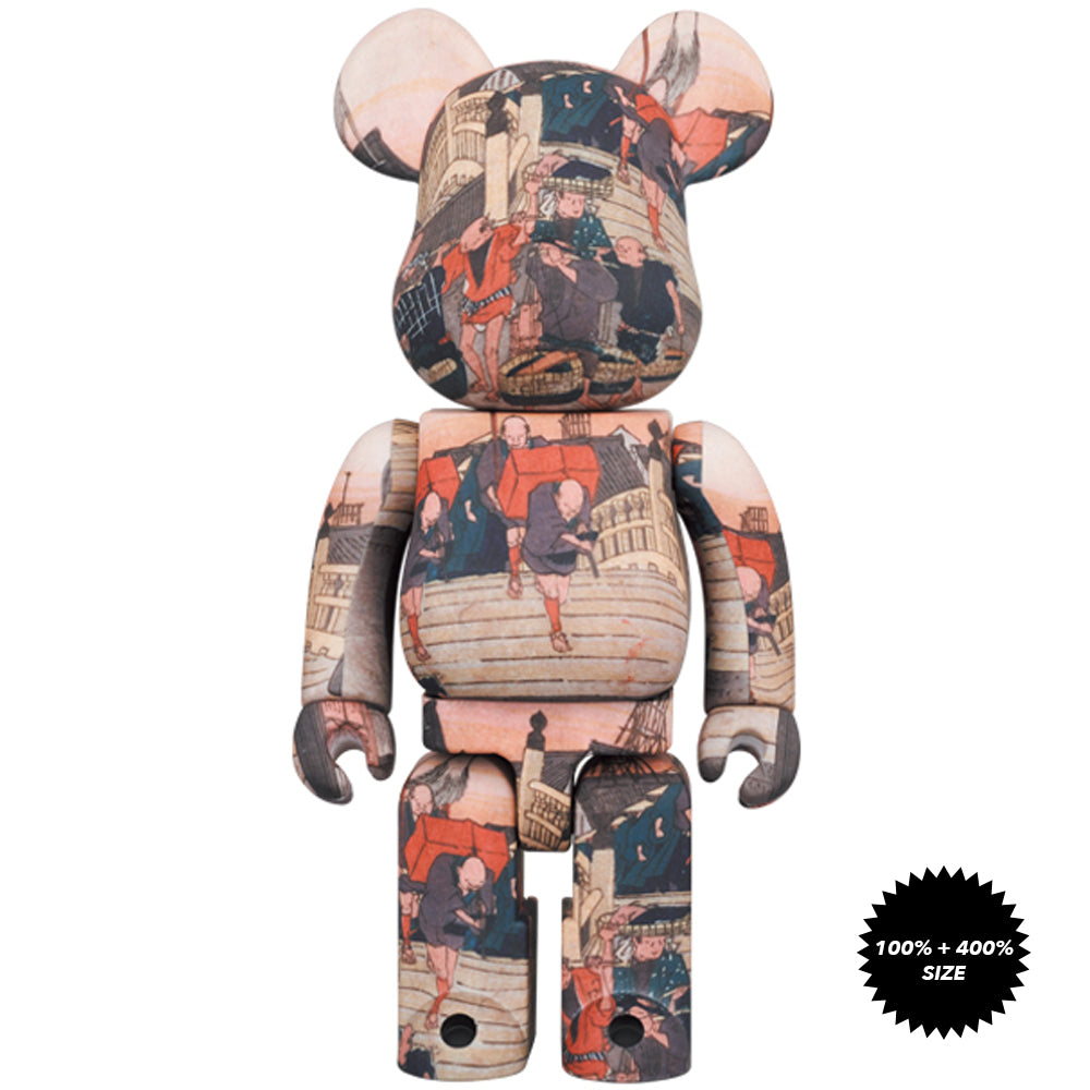 Utagawa Hiroshige "The 53 Stations of the Tokaido-Nihonbashi" 100% + 400% Bearbrick Set by Medicom Toy