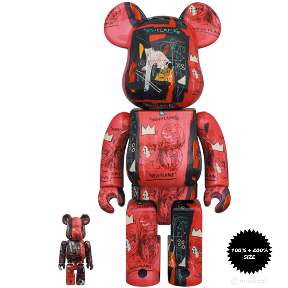 Andy Warhol x Jean-Michel Basquiat #1 100% + 400% Bearbrick Set by Medicom Toy