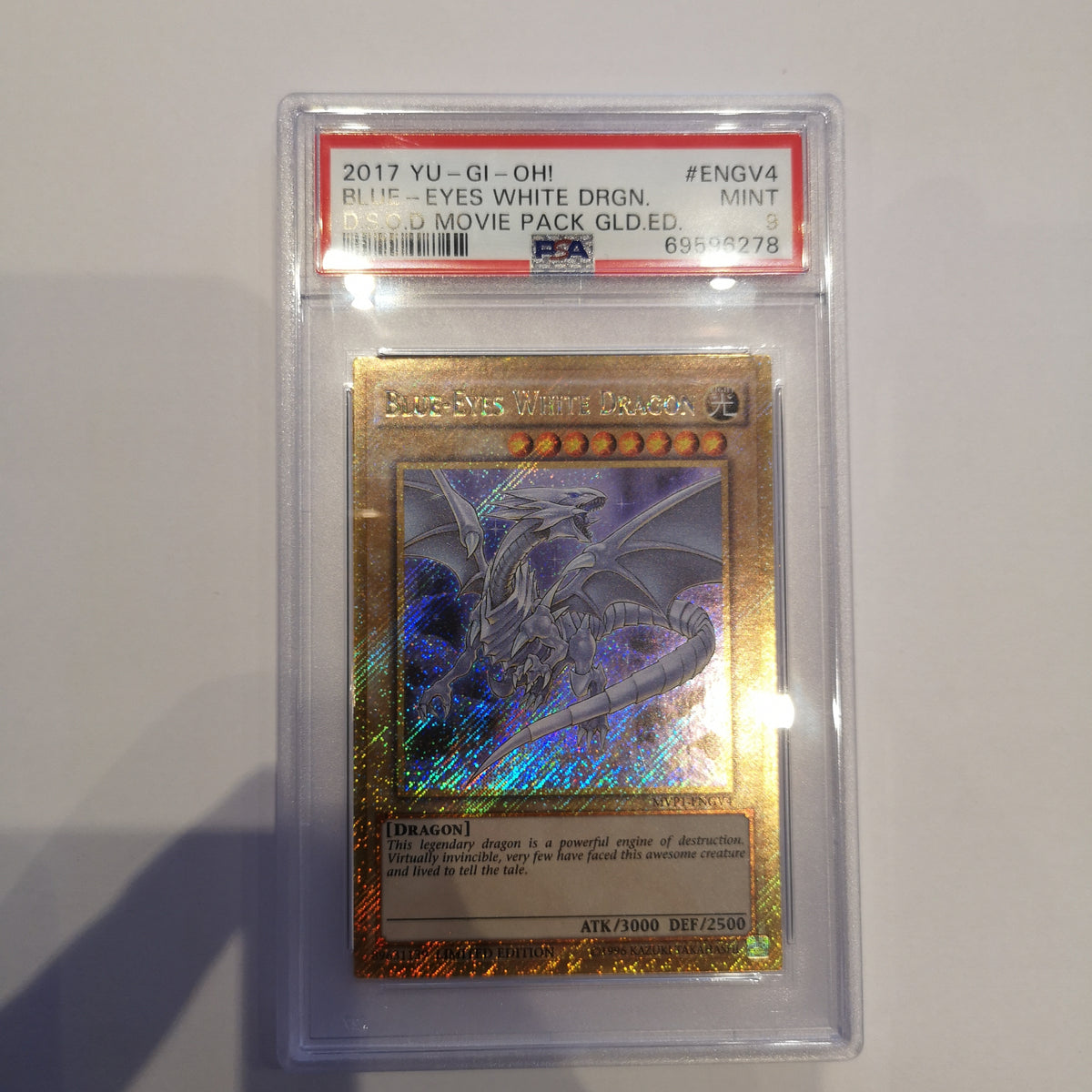 2017 Yu-Gi-Oh Blue-Eyes White Dragon DSOD Movie Pack Gold Ed. (PSA Grade 9) - Yu-Gi-Oh TCG