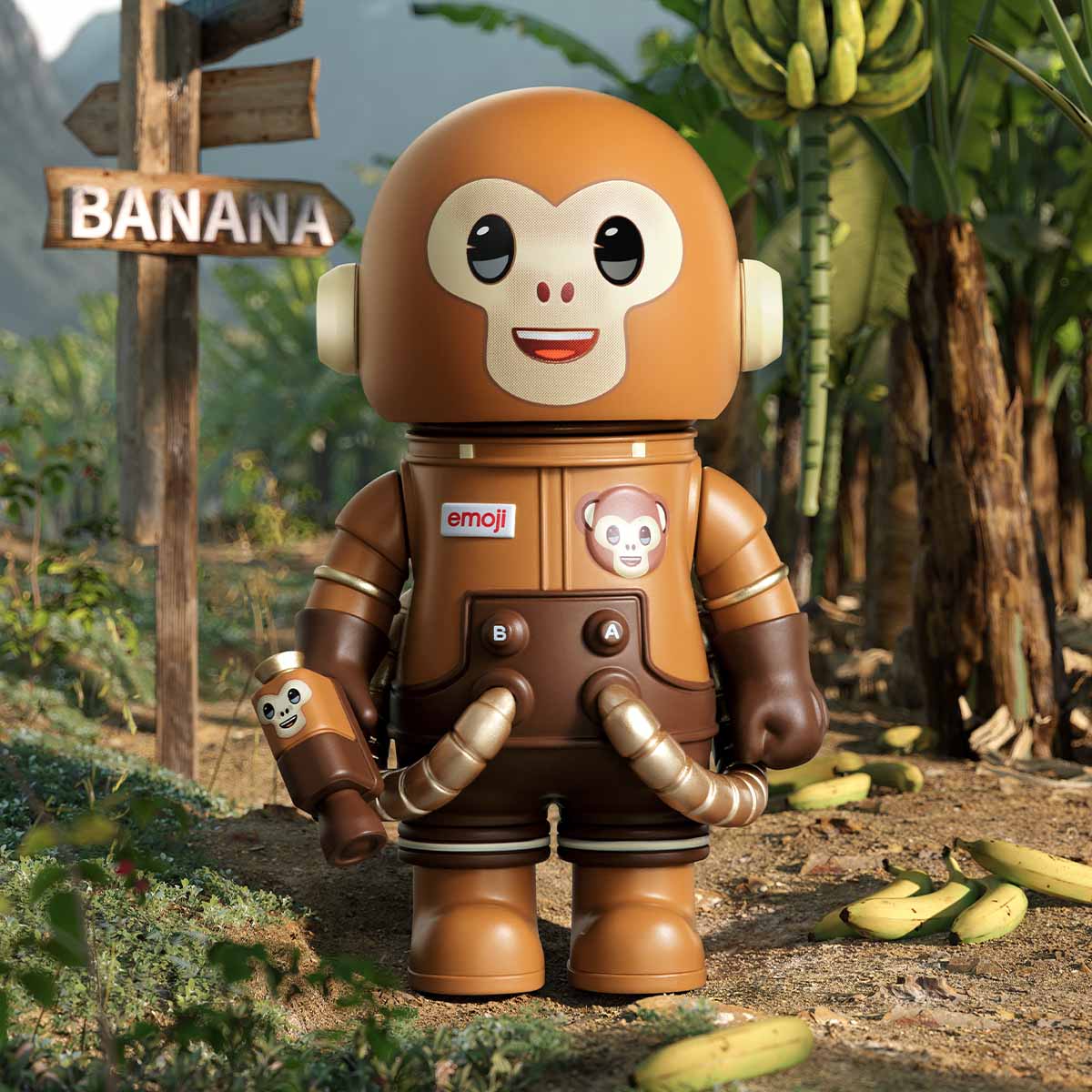 Mega Space Molly 100% × emoji Series by POP MART