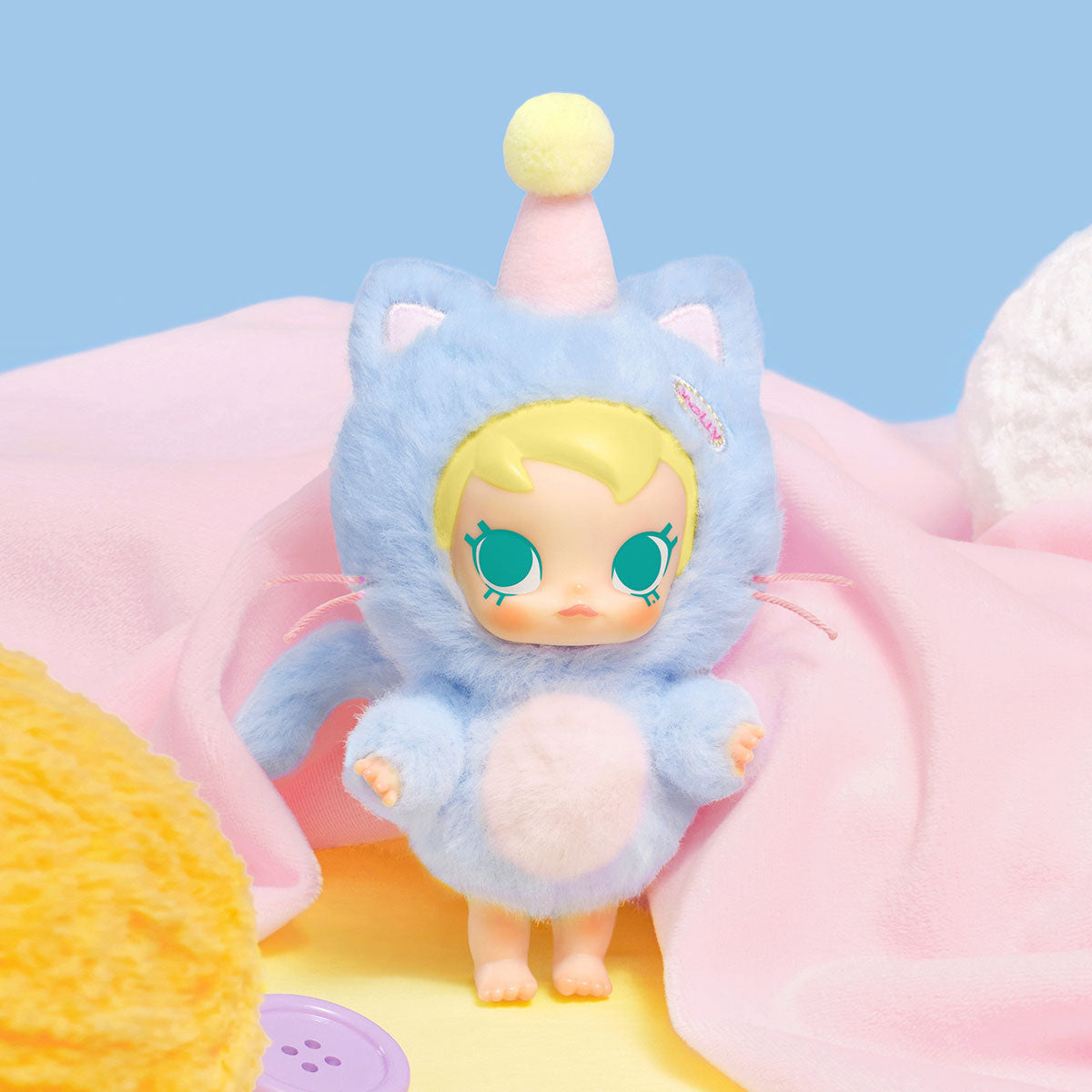Feeling Blue (Blue) - Baby Molly Pocket Friends Plush Pendant Series by POP MART