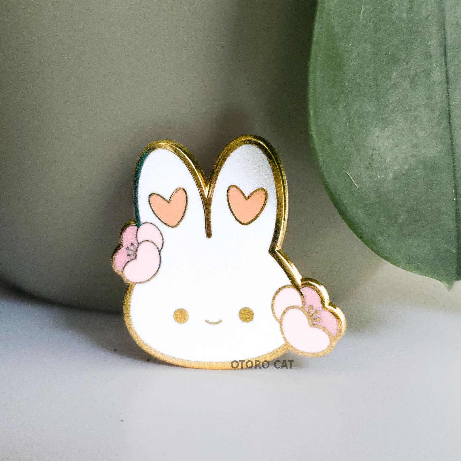 Floral Bunny Enamel Pin - Otoro Cat - 1