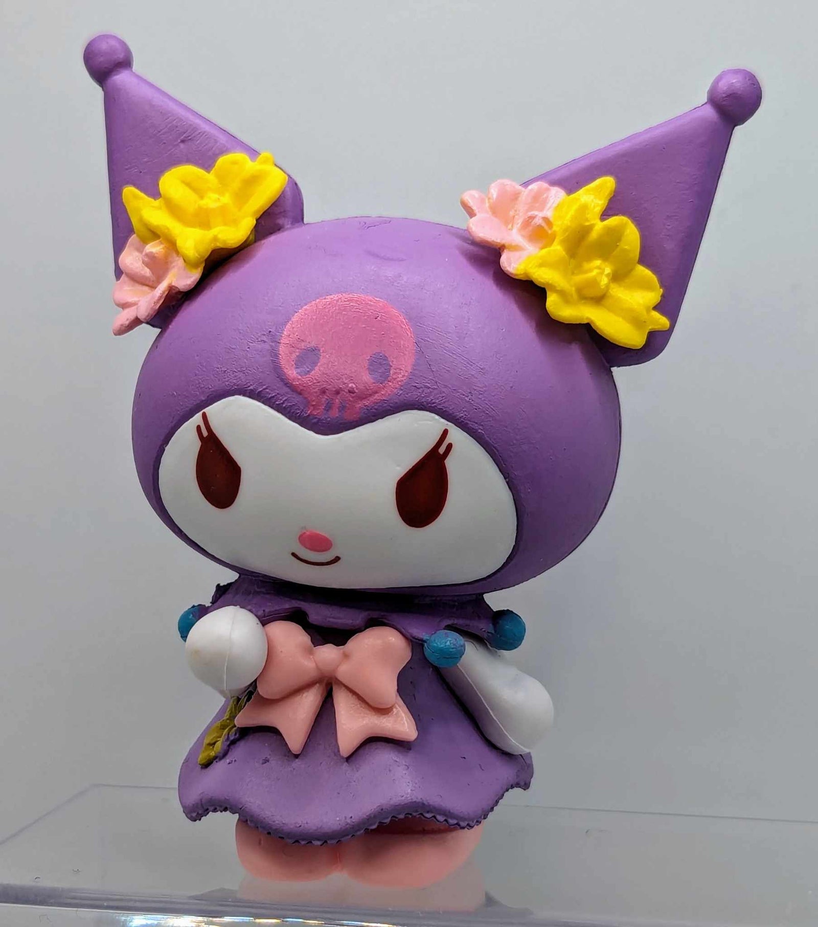 Kuromi 3" Vinyl Figure Flowers Theme - Sanrio - 1