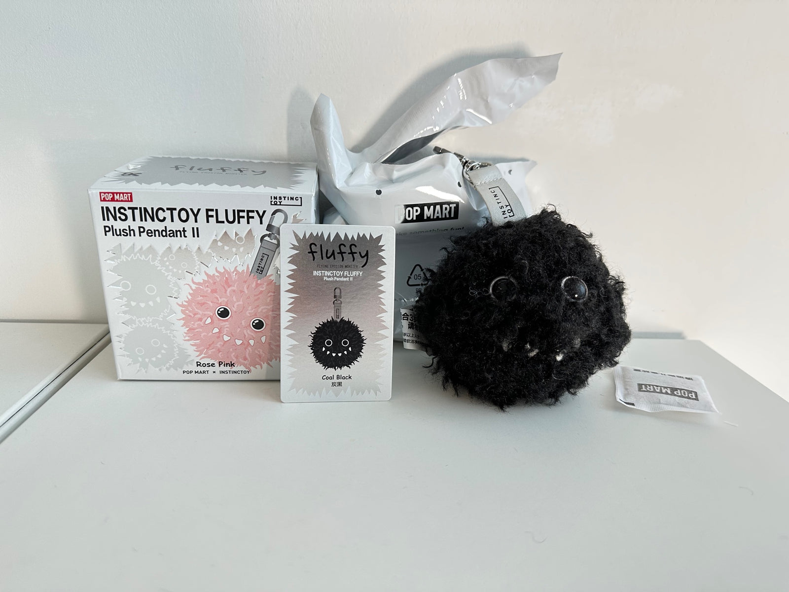 Coal Black - INSTINCTOY FLUFFY Plush Pendant II by POP MART  - 1