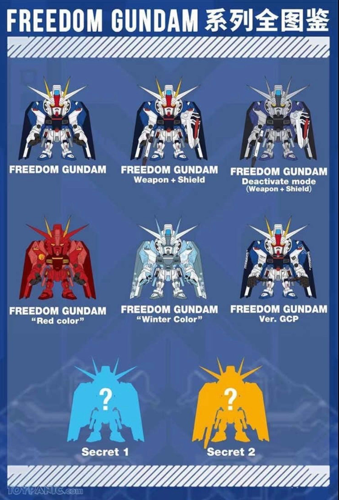 Strike Freedom Gundam & Justice Gundam QMSV mini Bandai Namco - One blind box - 2