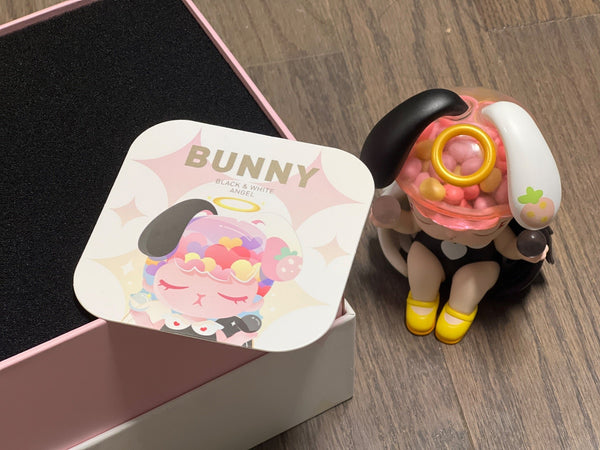 PopMart Bunny Black and White Angel Art Toy Figure - Mindzai Toy Shop