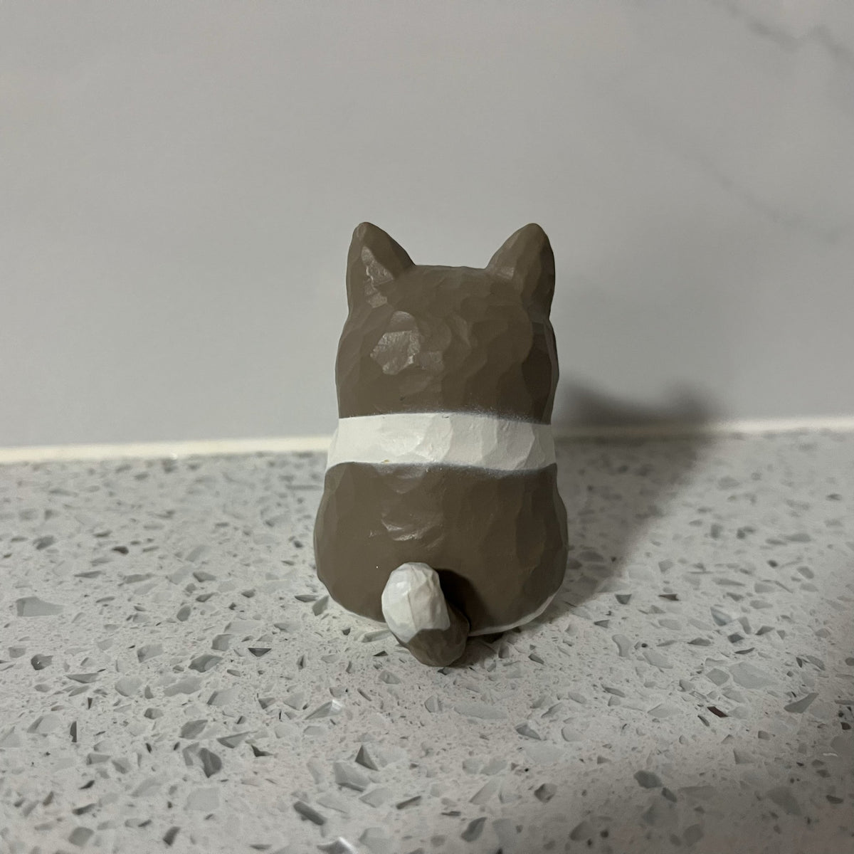 Grey and White Cat  -Jinart Woodcarving Animal Cats - 2