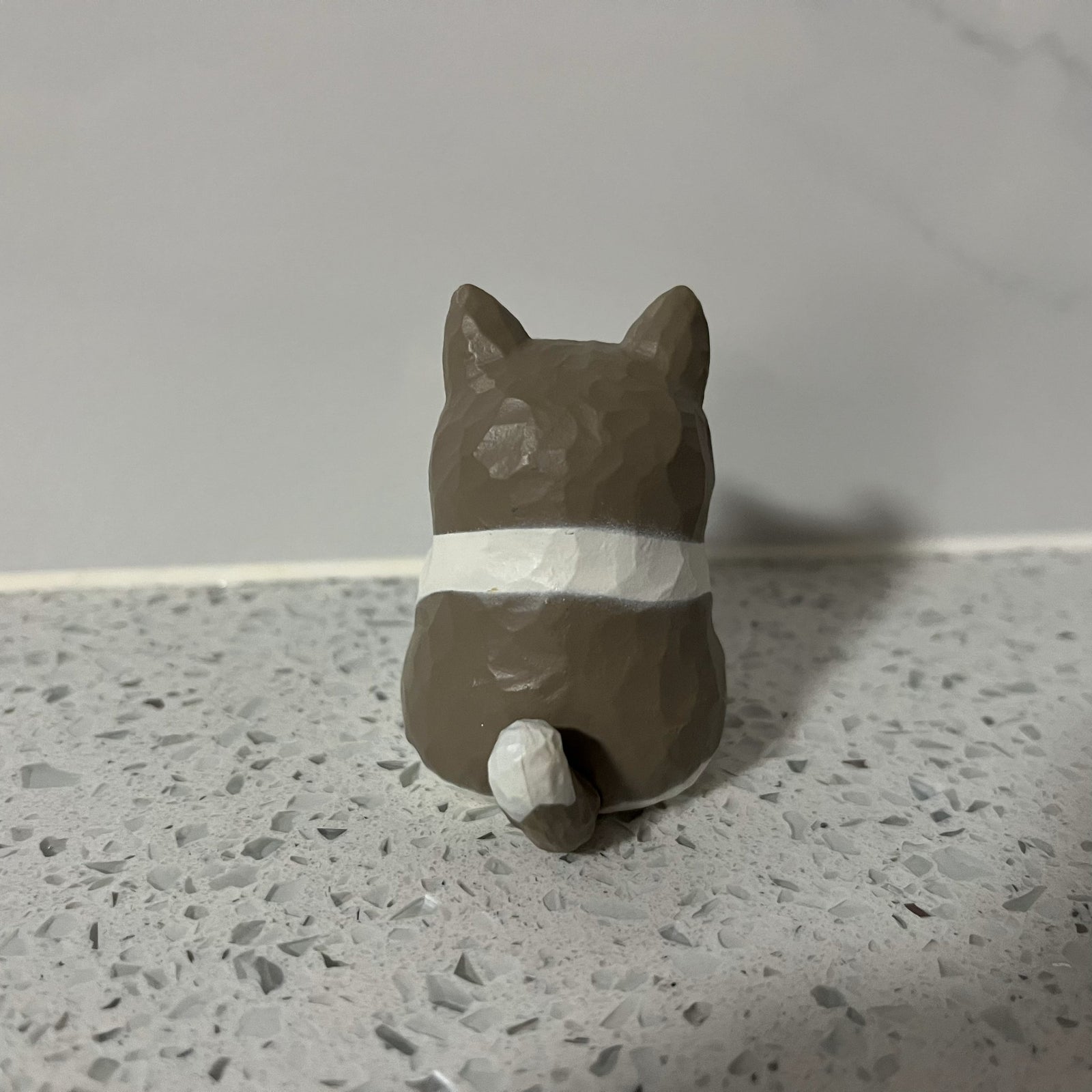 Grey and White Cat  -Jinart Woodcarving Animal Cats - 1