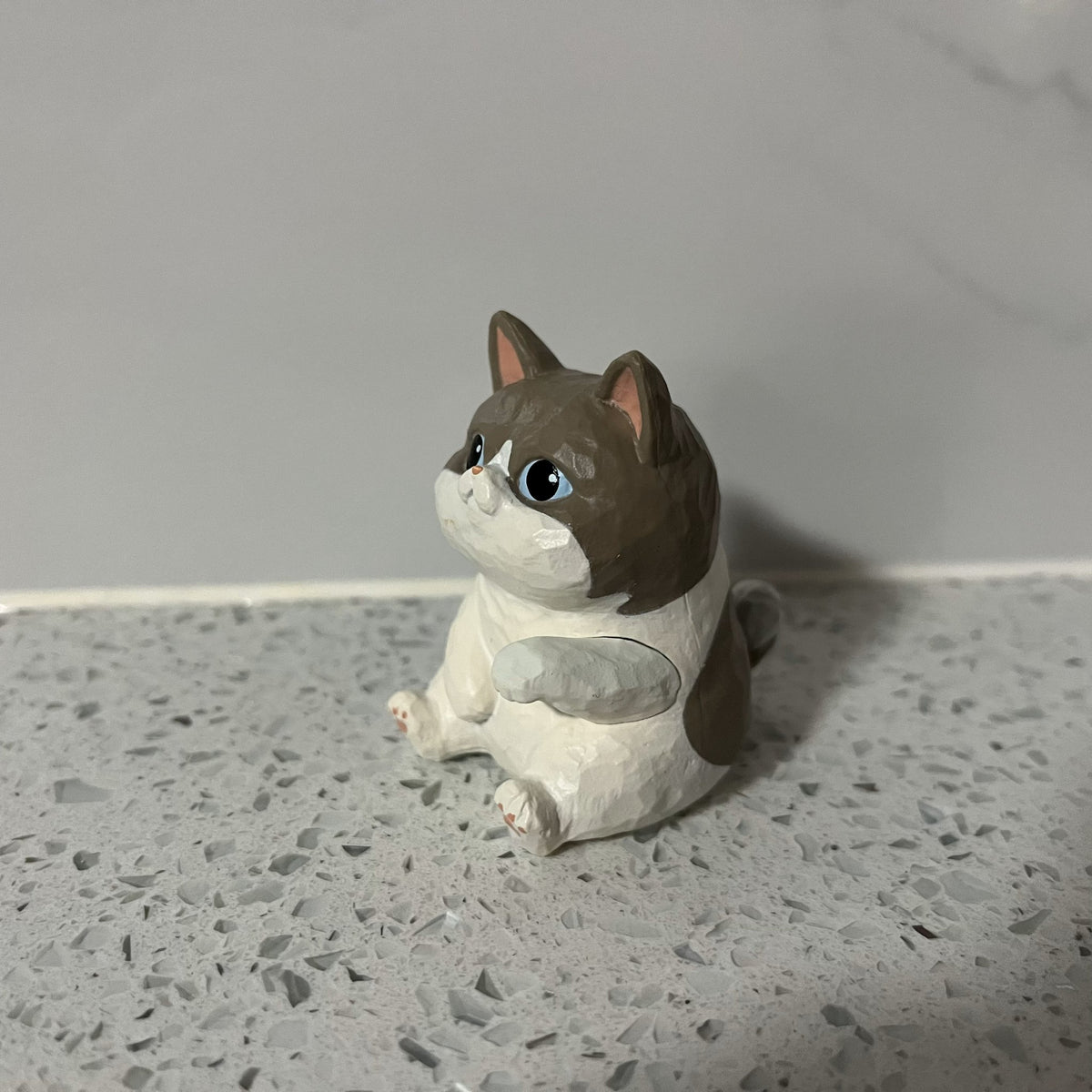 Grey and White Cat  -Jinart Woodcarving Animal Cats - 3