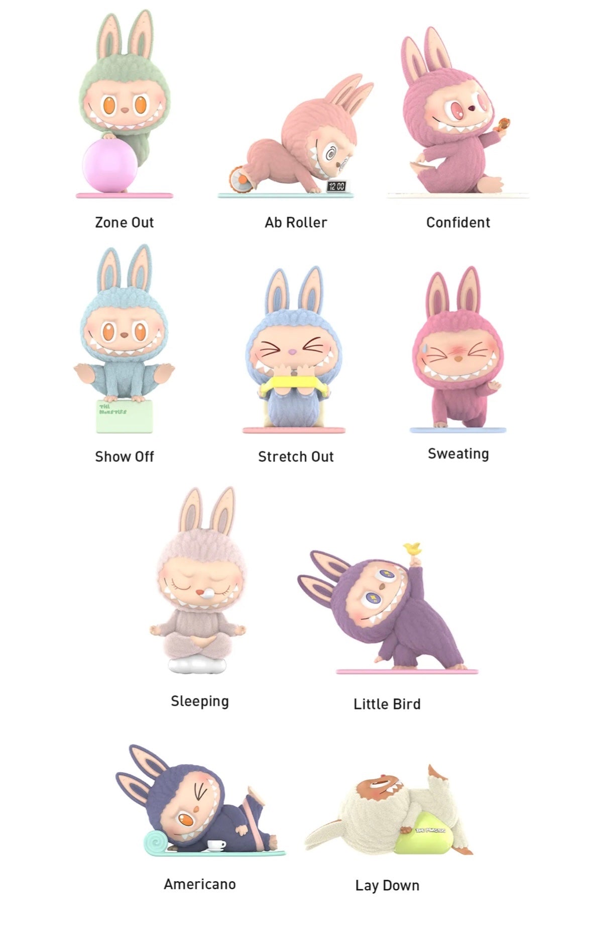 THE MONSTERS Lazy Yoga Series Figures - 3
