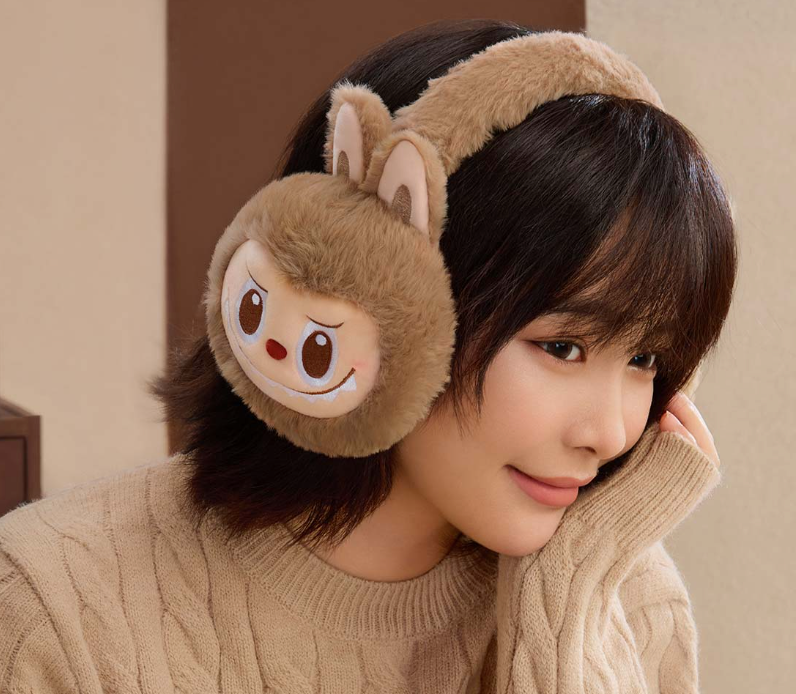 Warm Fluffy Holiday Series- LABUBU Plush Earmuffs - 4