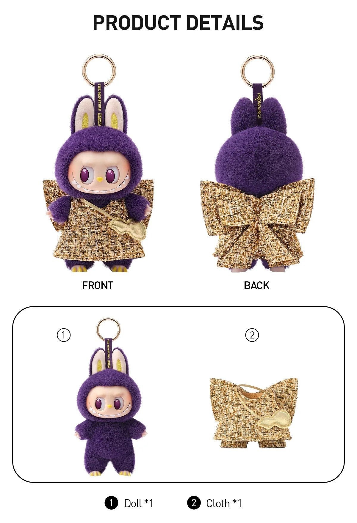 LABUBU × PRONOUNCE - WINGS OF FORTUNE Vinyl Plush Hanging Card by POPMART - 3