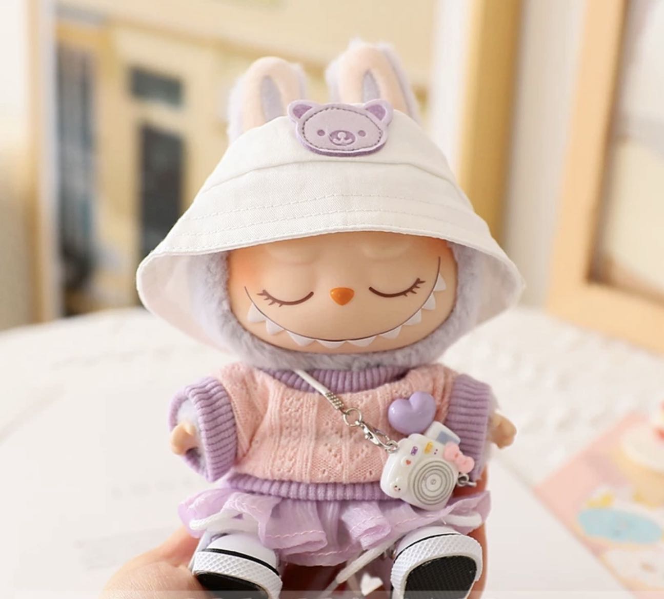 Purple Knited Sweater Full Set - Labubu Clothes for Have A Seat