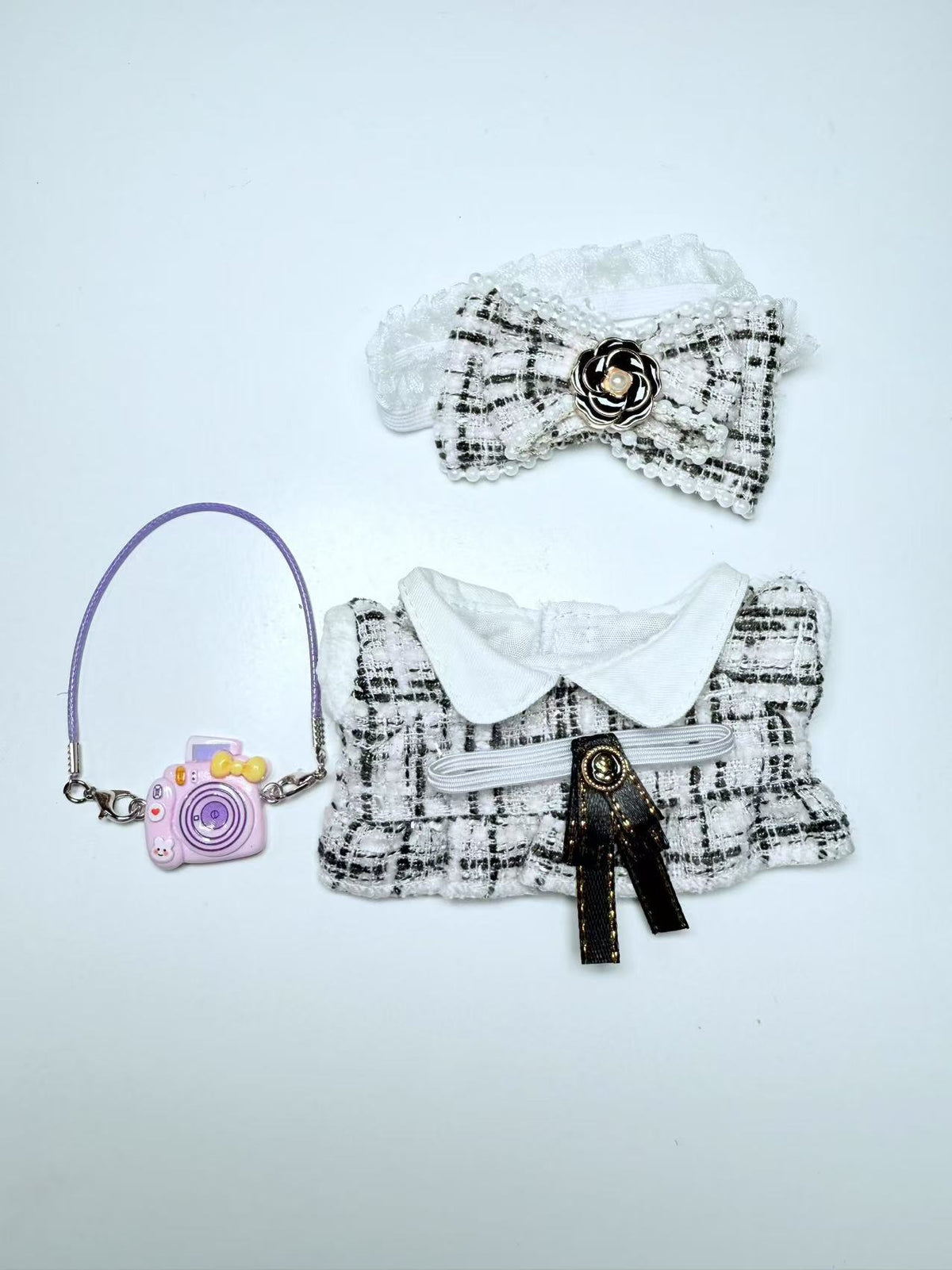 White Skirt Dress Set - Labubu Clothes for Have A Seat - 2