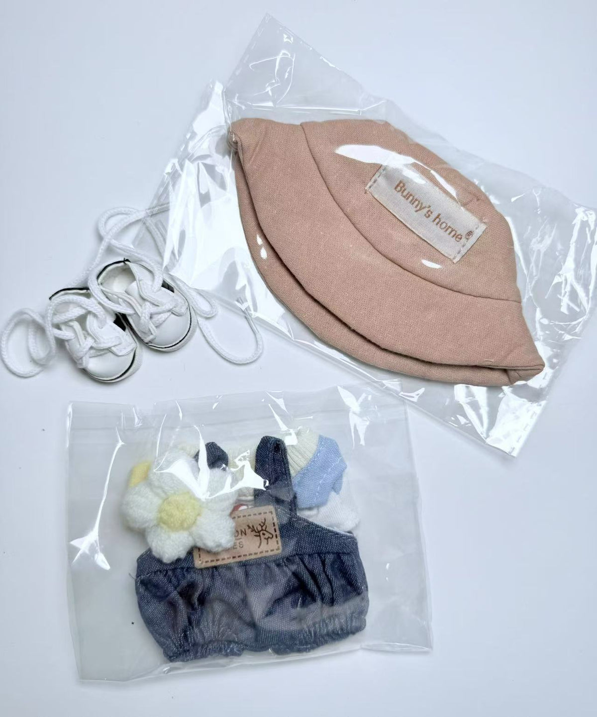 Flower Jean Suspenders Full Set - Labubu Clothes for Exciting Macaron - 2