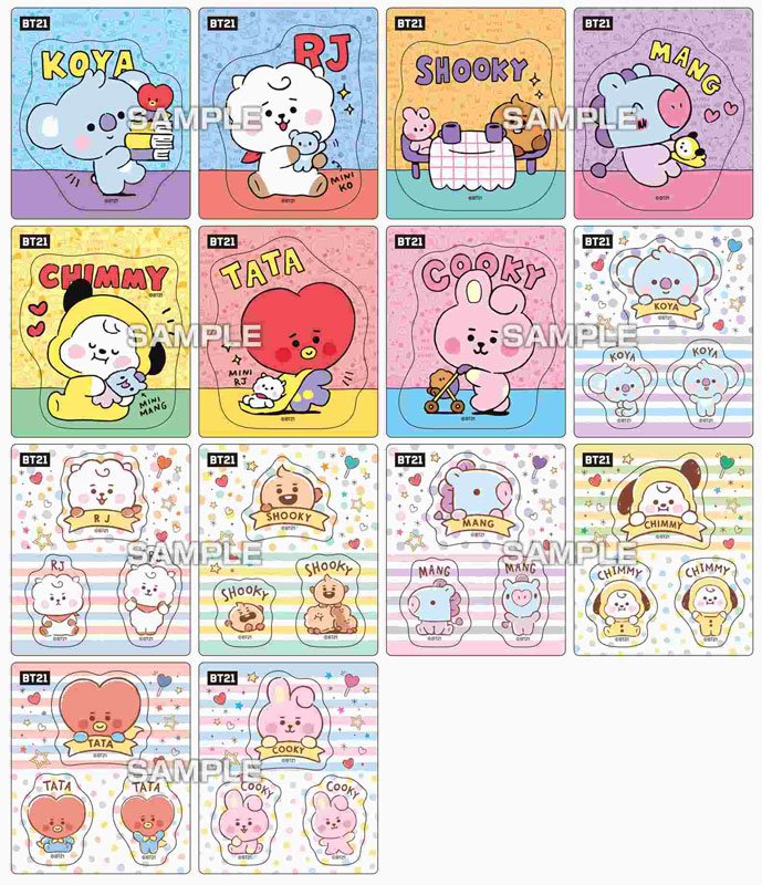 bt21 booster box Ensky BT21 Magnet Collection Gum 14 Pieces Shokugan Gum (Bt21)
