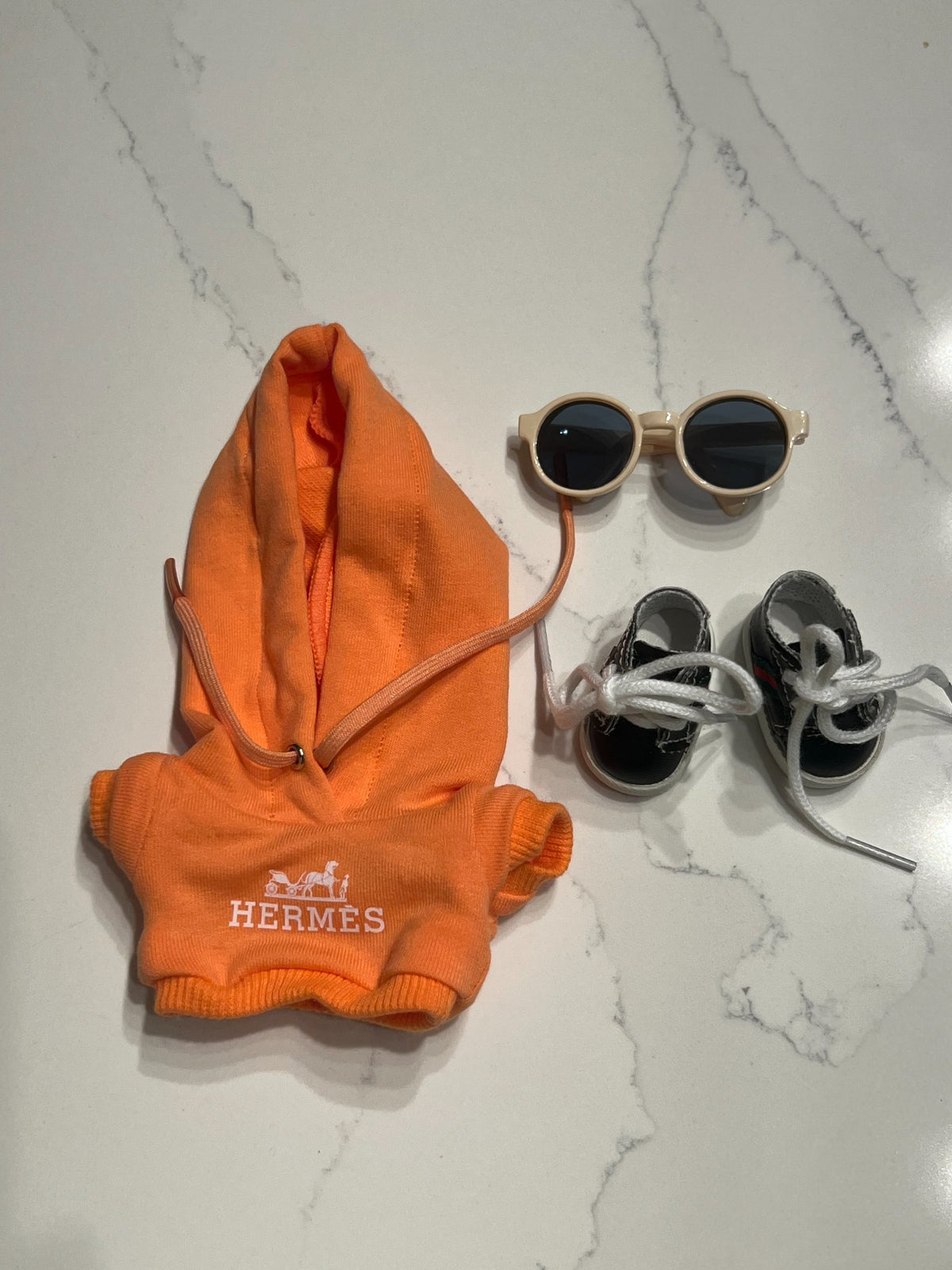 Orange "H" Hoodie Set - Labubu Clothes for Exciting Macaron - 2