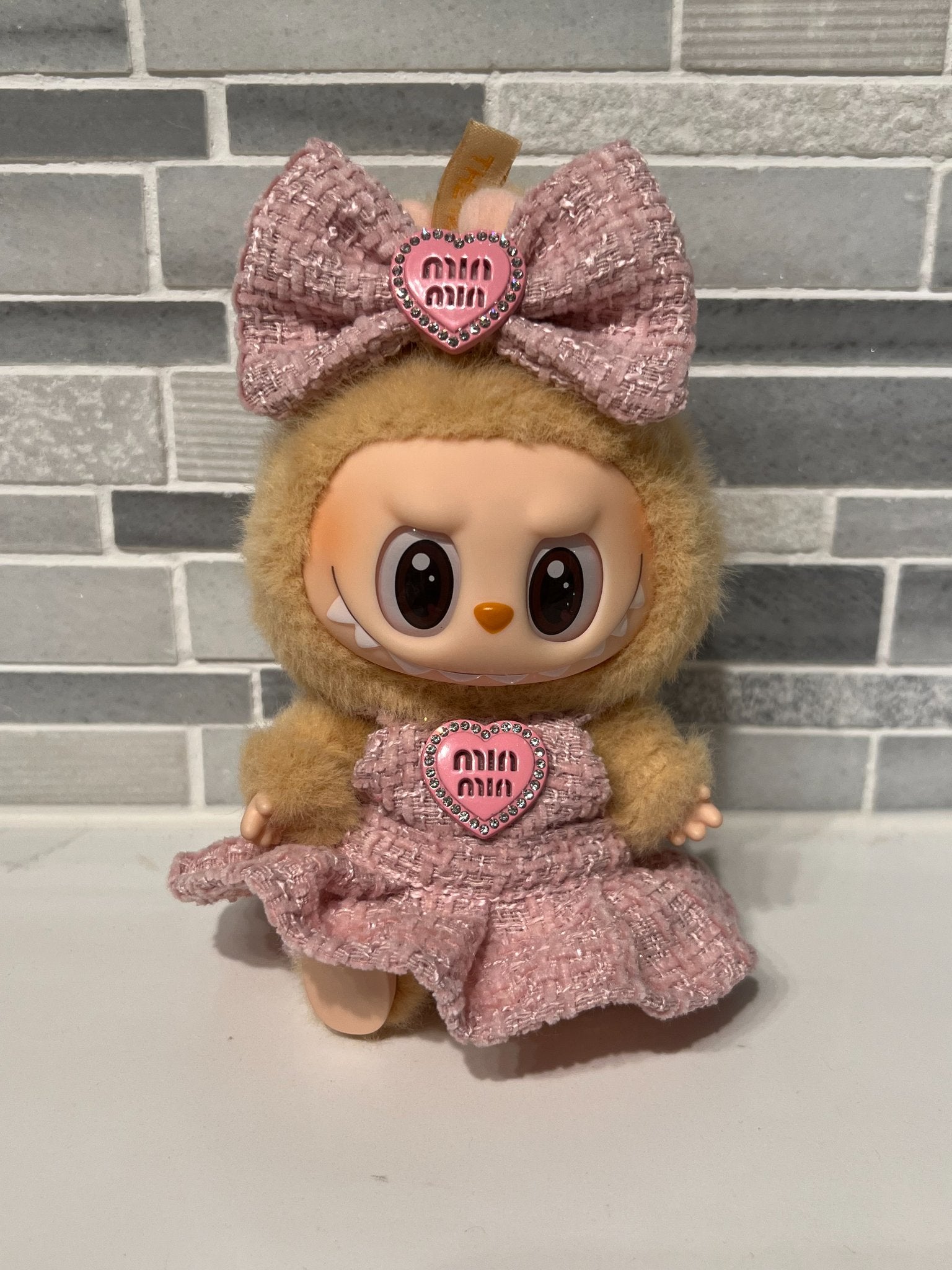 Pink Dress + Bow - Labubu Clothes for Have A Seat - 1