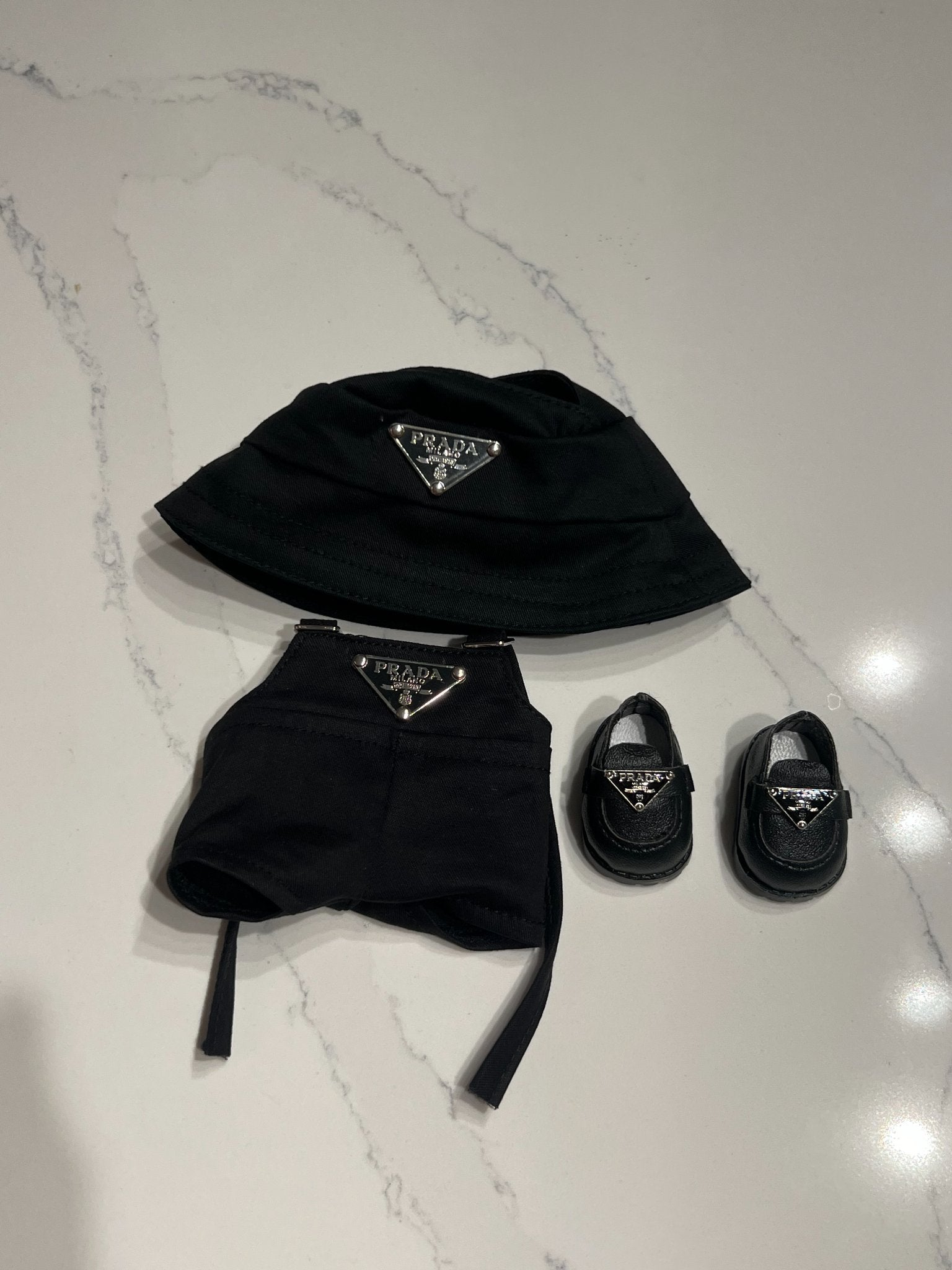 Black "PD" Suspenders - Labubu Clothes for Exciting Macaron  - 1