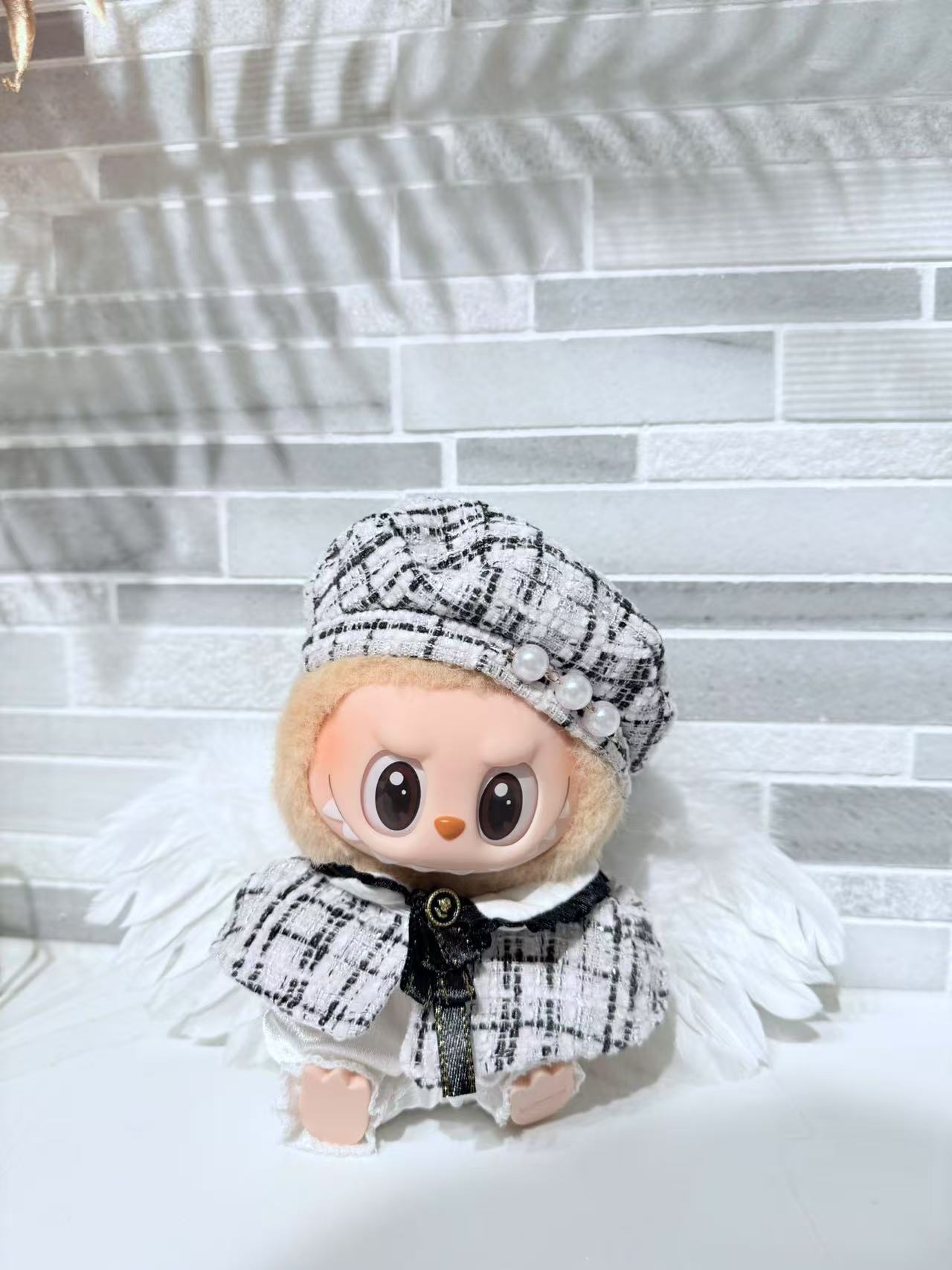 White Cape Dress + White Wings - Labubu Clothes for Have A Seat - 1