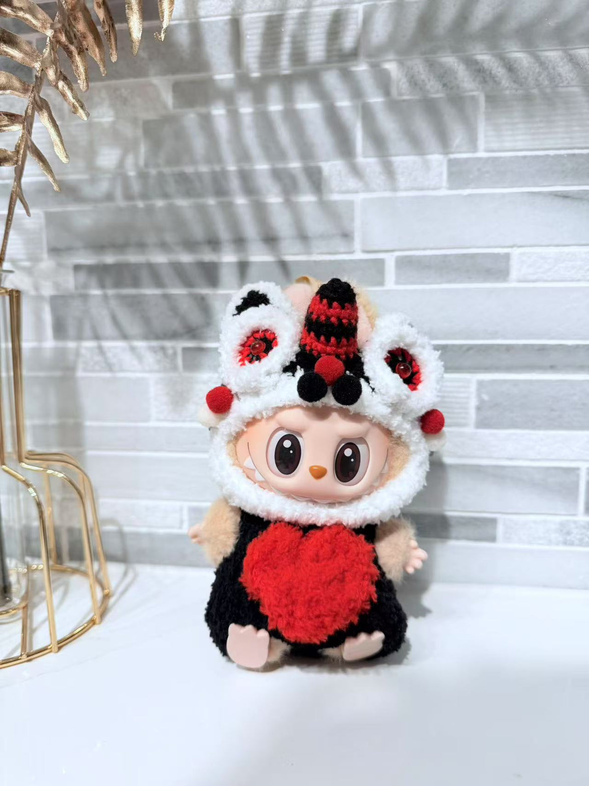 Crochet Black Lion - Labubu Clothes for Have A Seat - 1