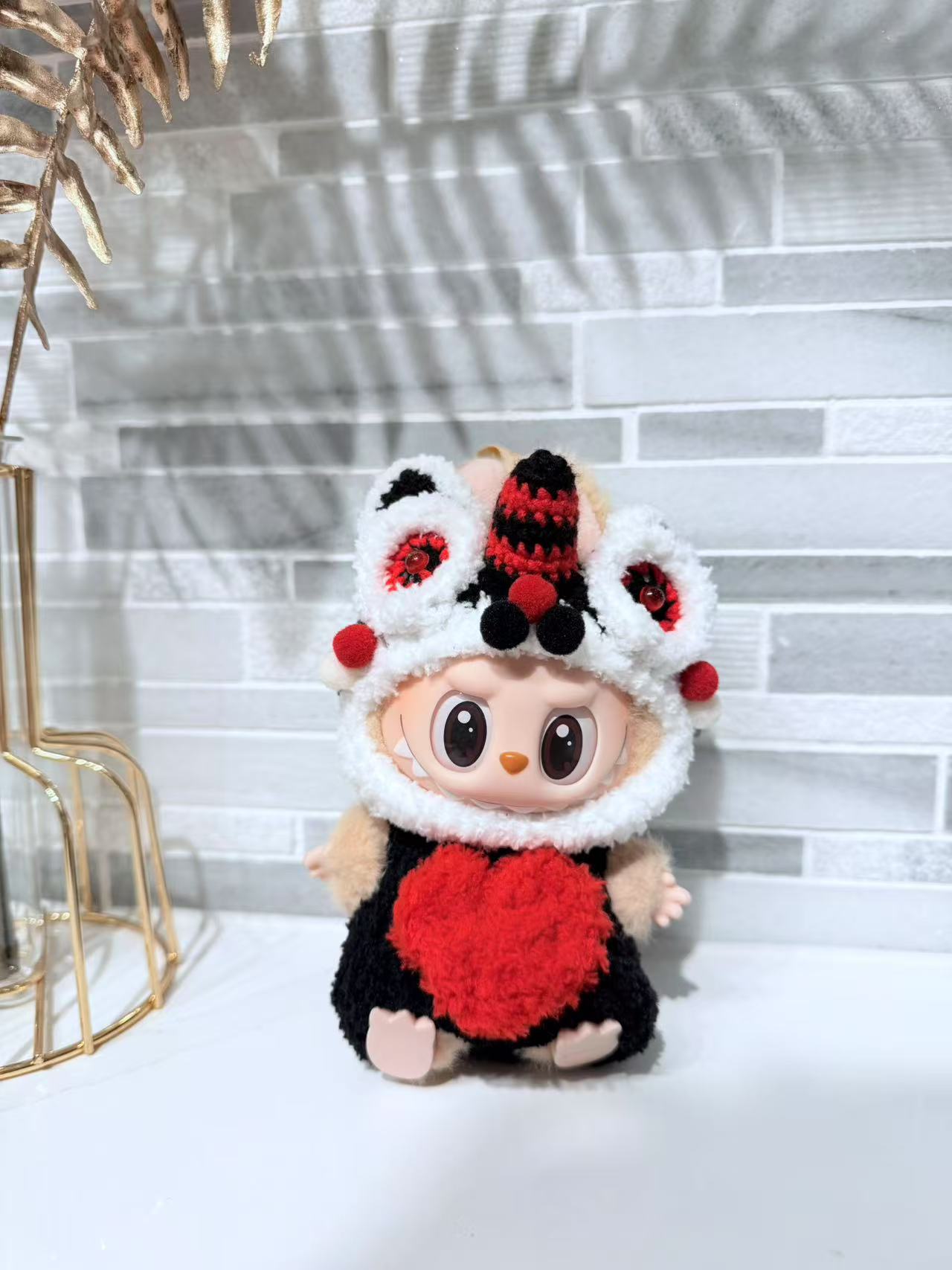 Crochet Black Lion - Labubu Clothes for Have A Seat - 1