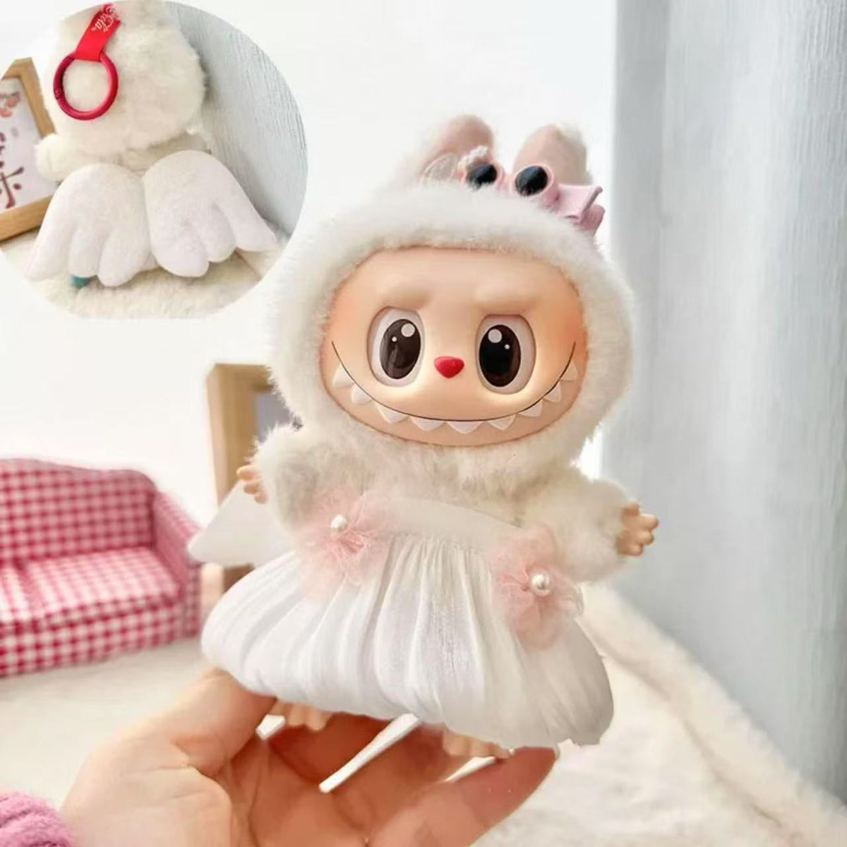 White Angel Dress - Labubu Clothes for Have A Seat - 1