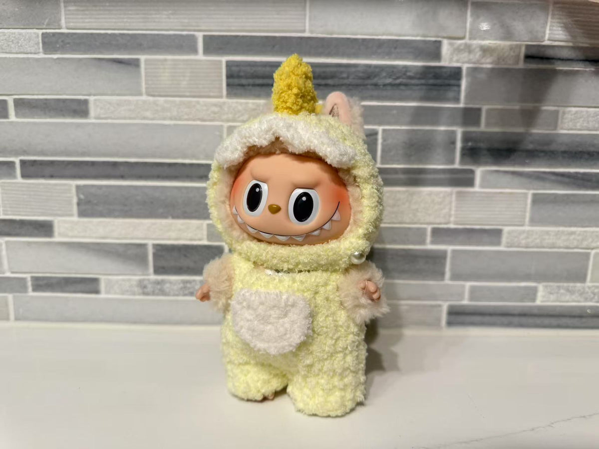 Crochet Yellow Dino - Labubu Clothes For Exciting Macaron - 1