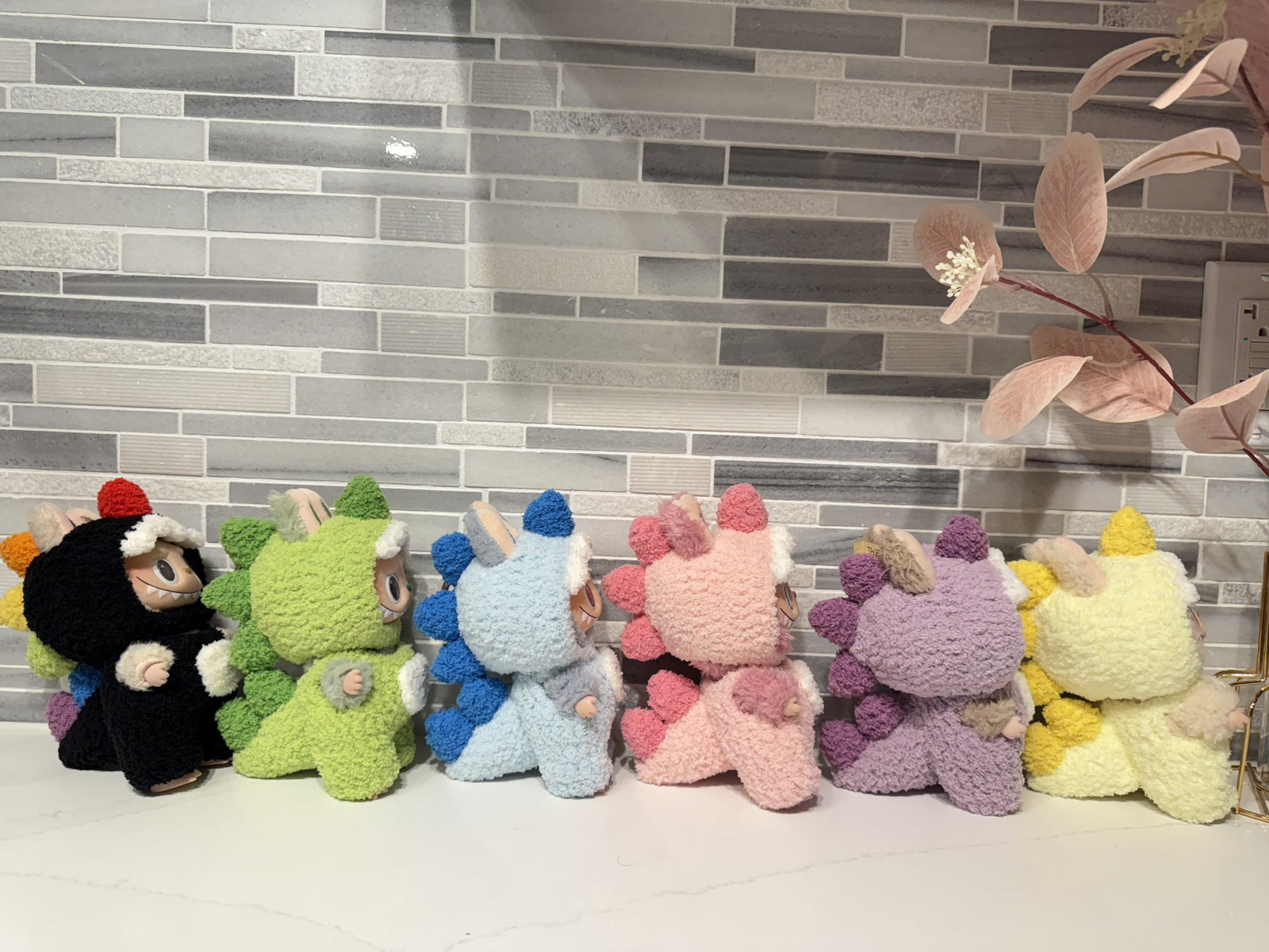 Crochet Blue Dino - Labubu Clothes For Exciting Macaron - 4