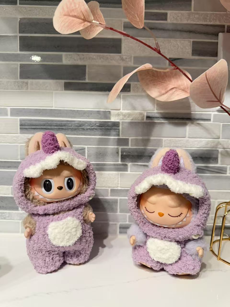 Crochet Purple Dino - Labubu Clothes For Have A Seat - 1