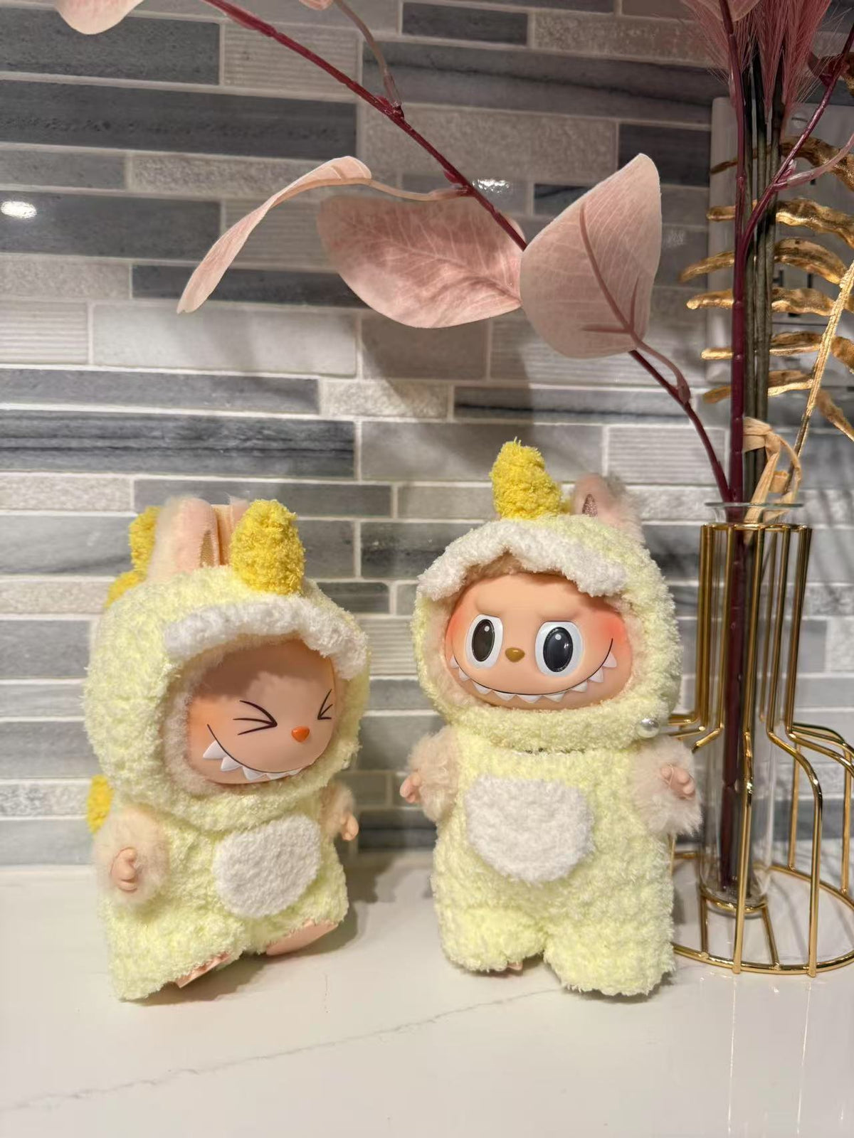 Crochet Yellow Dino - Labubu Clothes For Have A Seat - 1