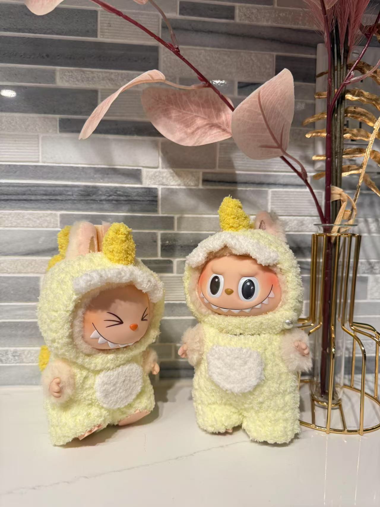 Crochet Yellow Dino - Labubu Clothes For Have A Seat - 1