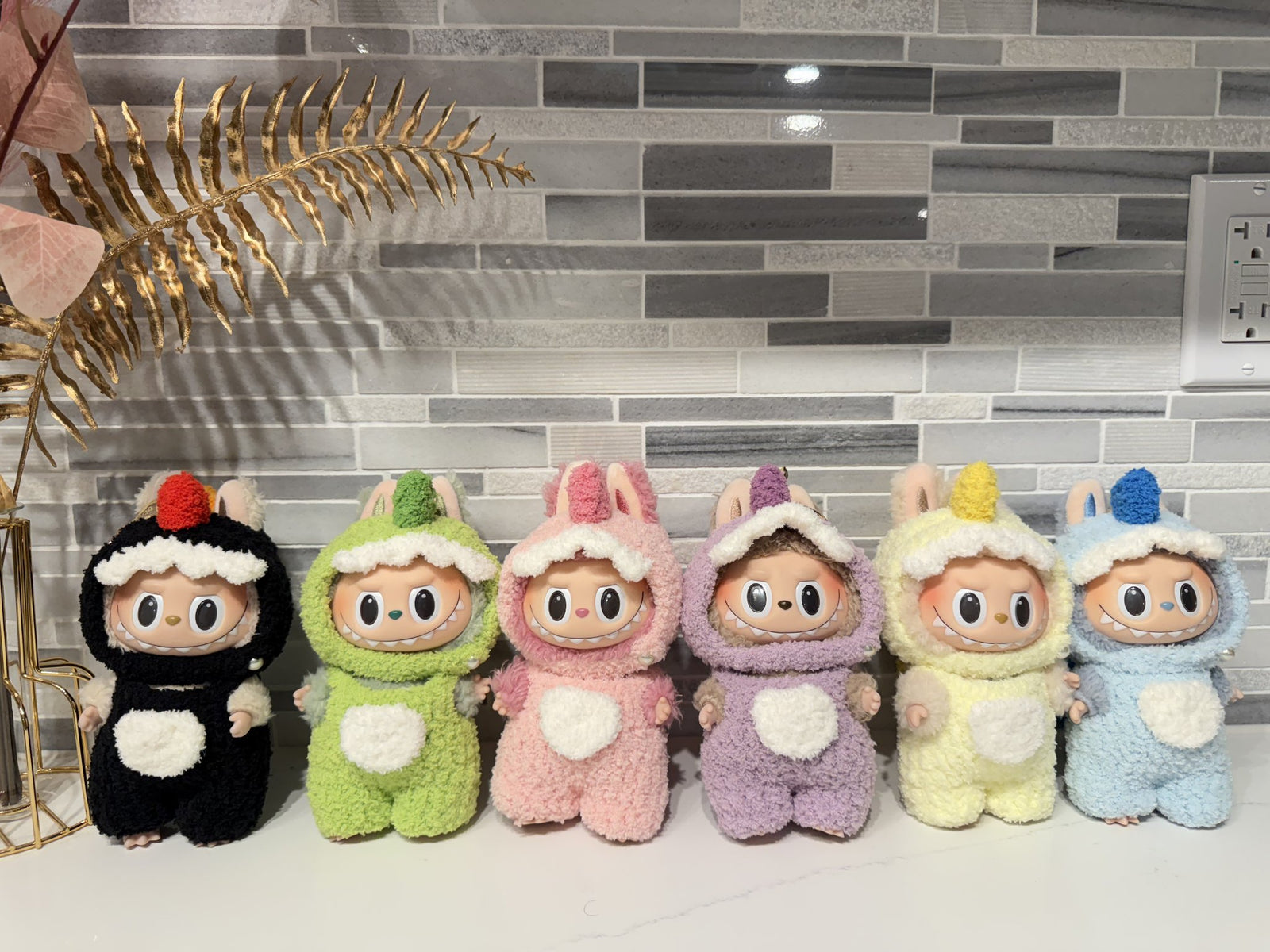 Crochet Green Dino - Labubu Clothes For Exciting Macaron - 1