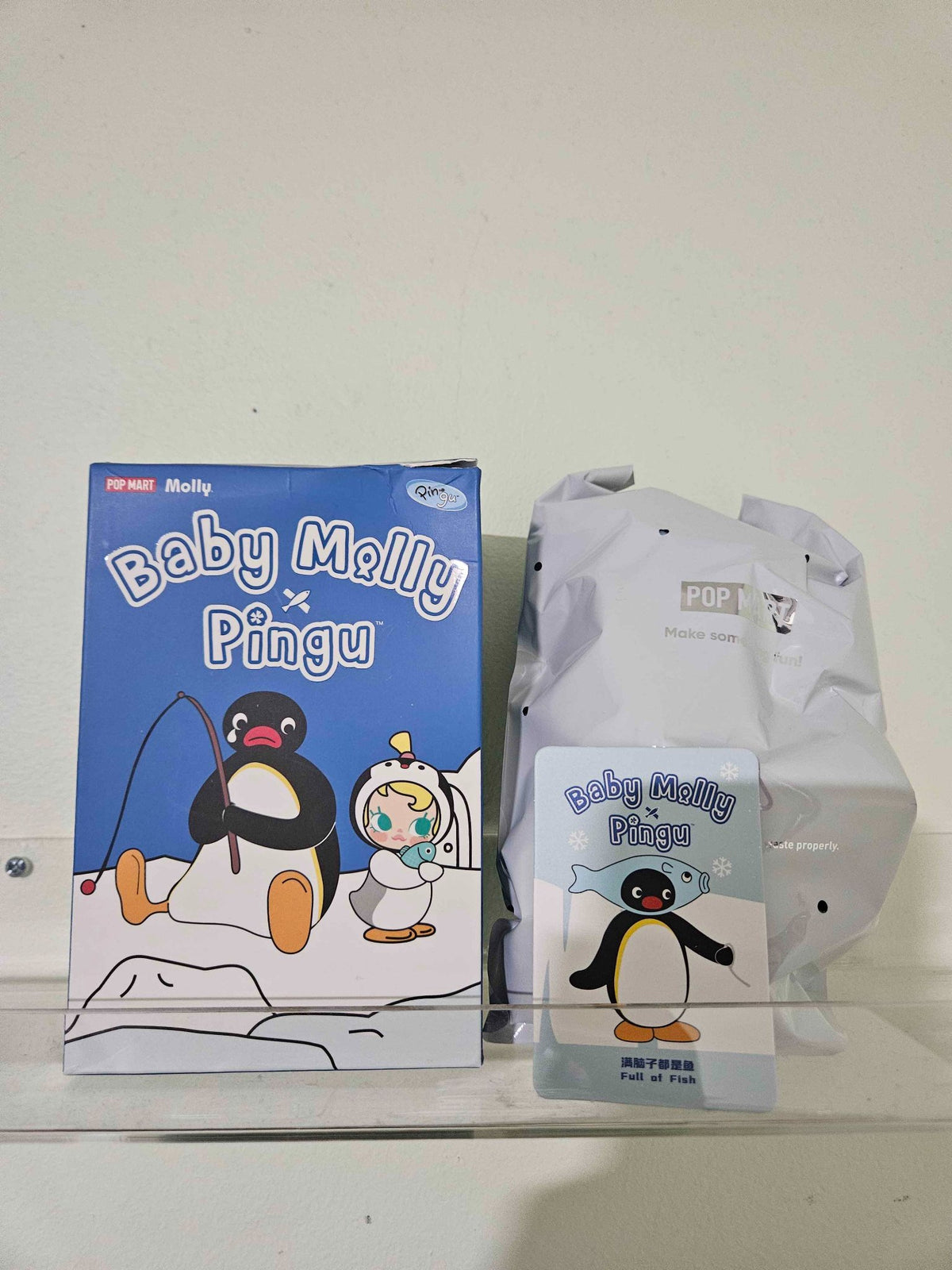 Full of Fish Pingu Plush Pendant - Baby Molly X Pingu - Popmart - 1
