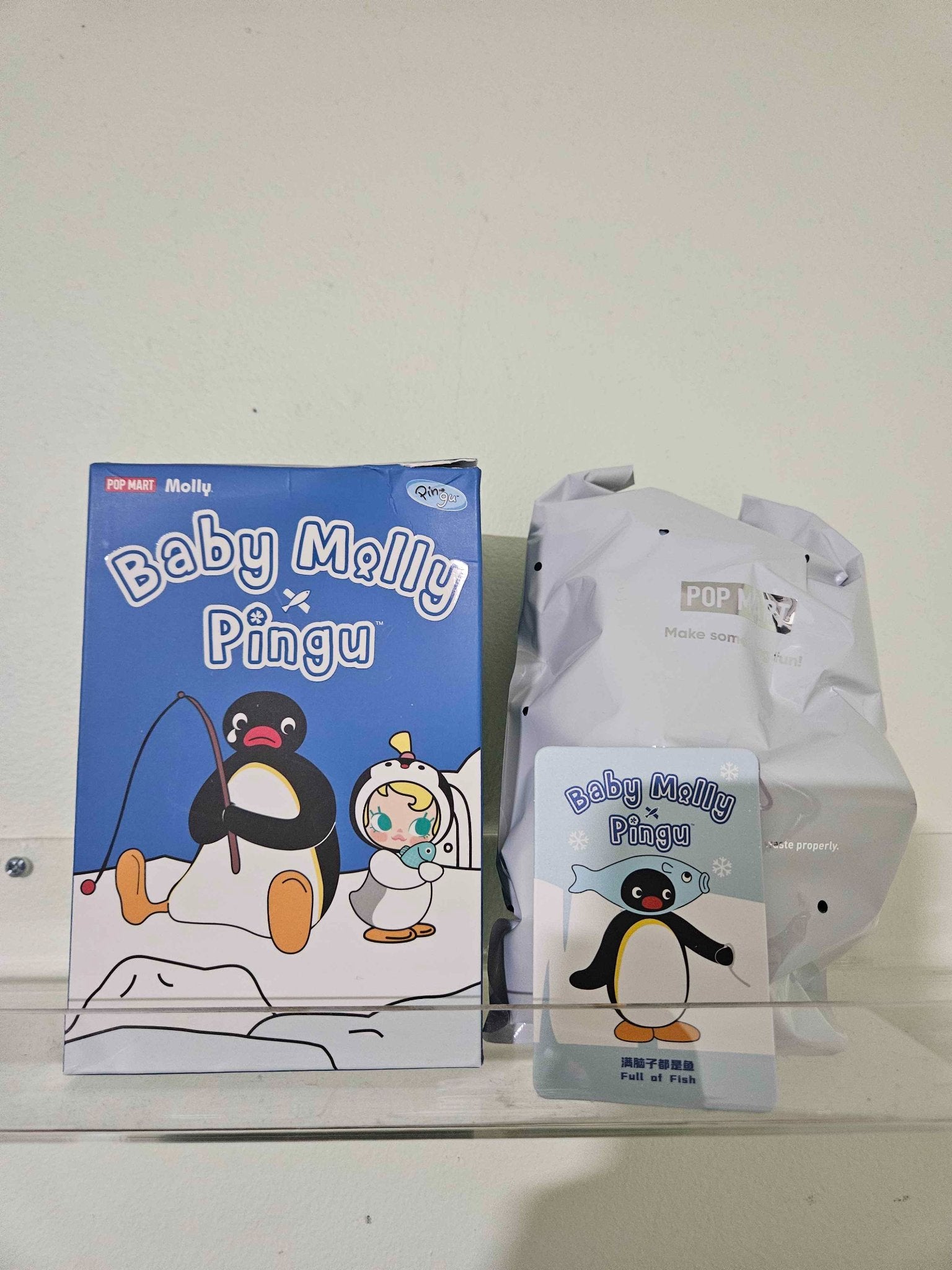 Full of Fish Pingu Plush Pendant - Baby Molly X Pingu - Popmart - 1