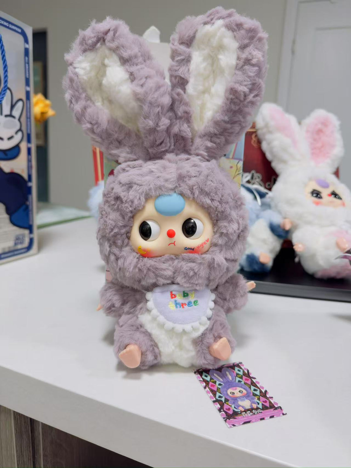 Purple bunny - Lily Rabbit Town Plush Series - Baby Three - 1