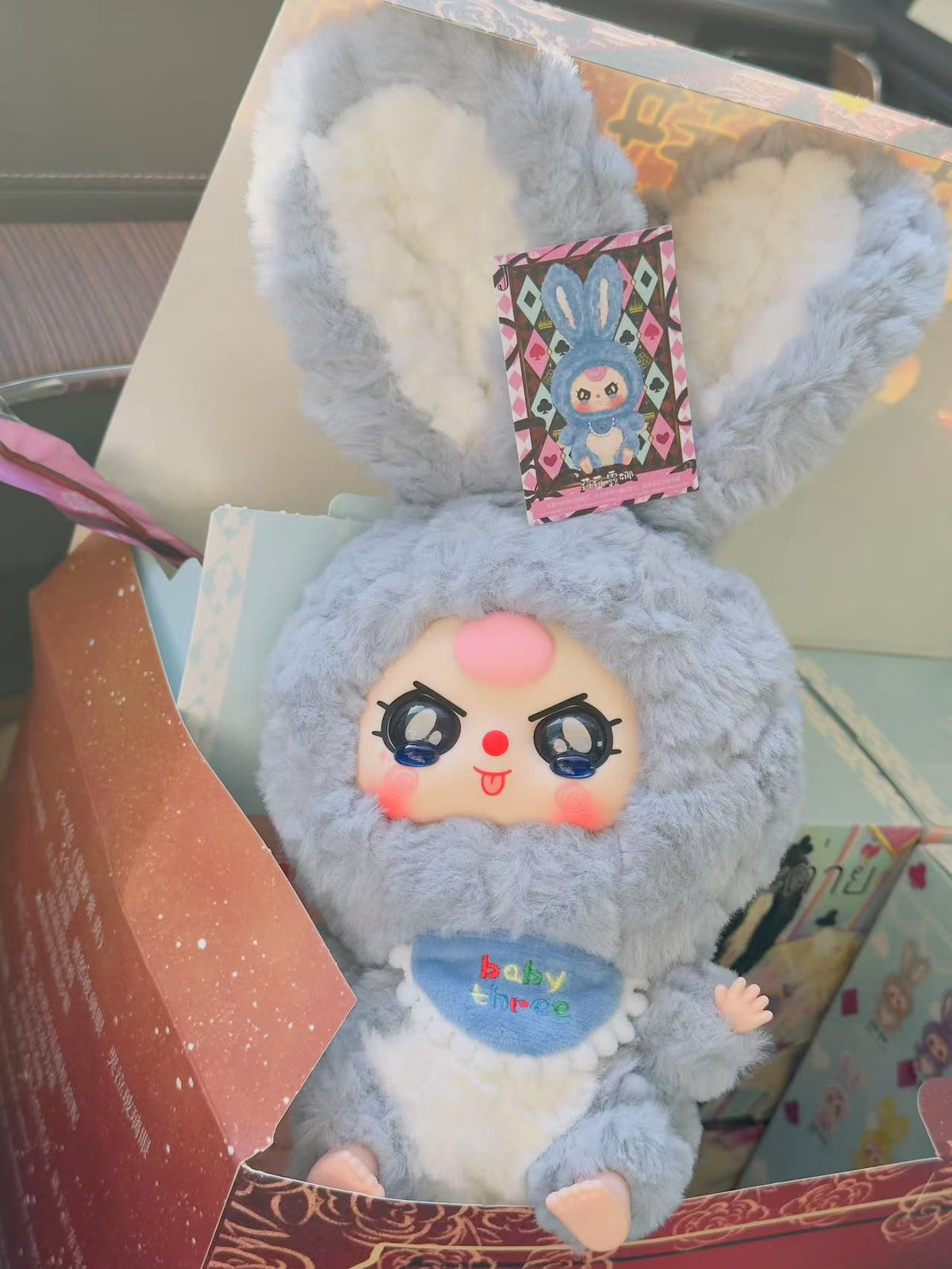 Blue Bunny (Crying eyes) - Lily Rabbit Town Plush Series - Baby Three - 1