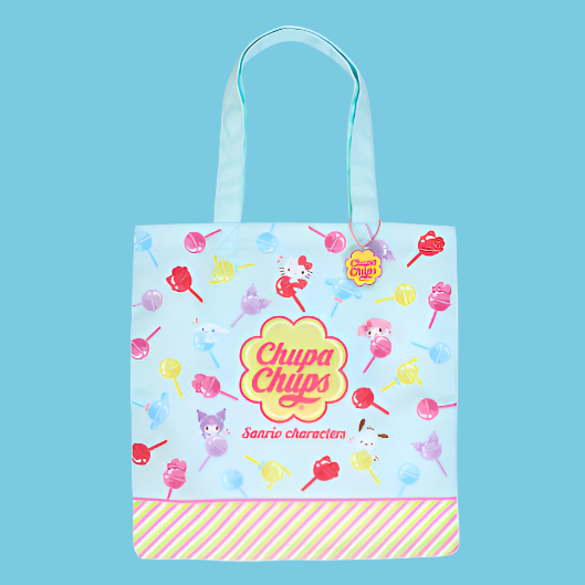 Blue Tote Bag - Chupa Chups x Sanrio Characters (Japan Edition)