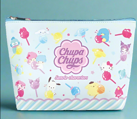 Blue Cosmetic Pouch -  Chupa Chups x Sanrio Characters (Japan Edition)