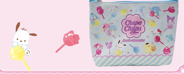 Blue Cosmetic Pouch -  Chupa Chups x Sanrio Characters (Japan Edition)