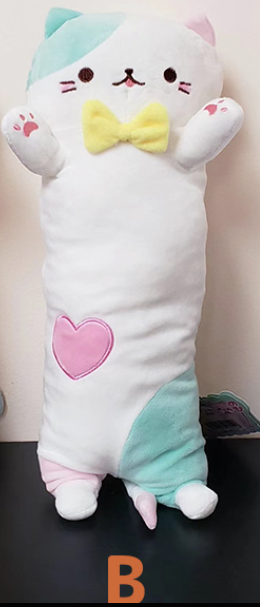 Heart Green / Pink Cat Plush 40cm (Japan Edition)