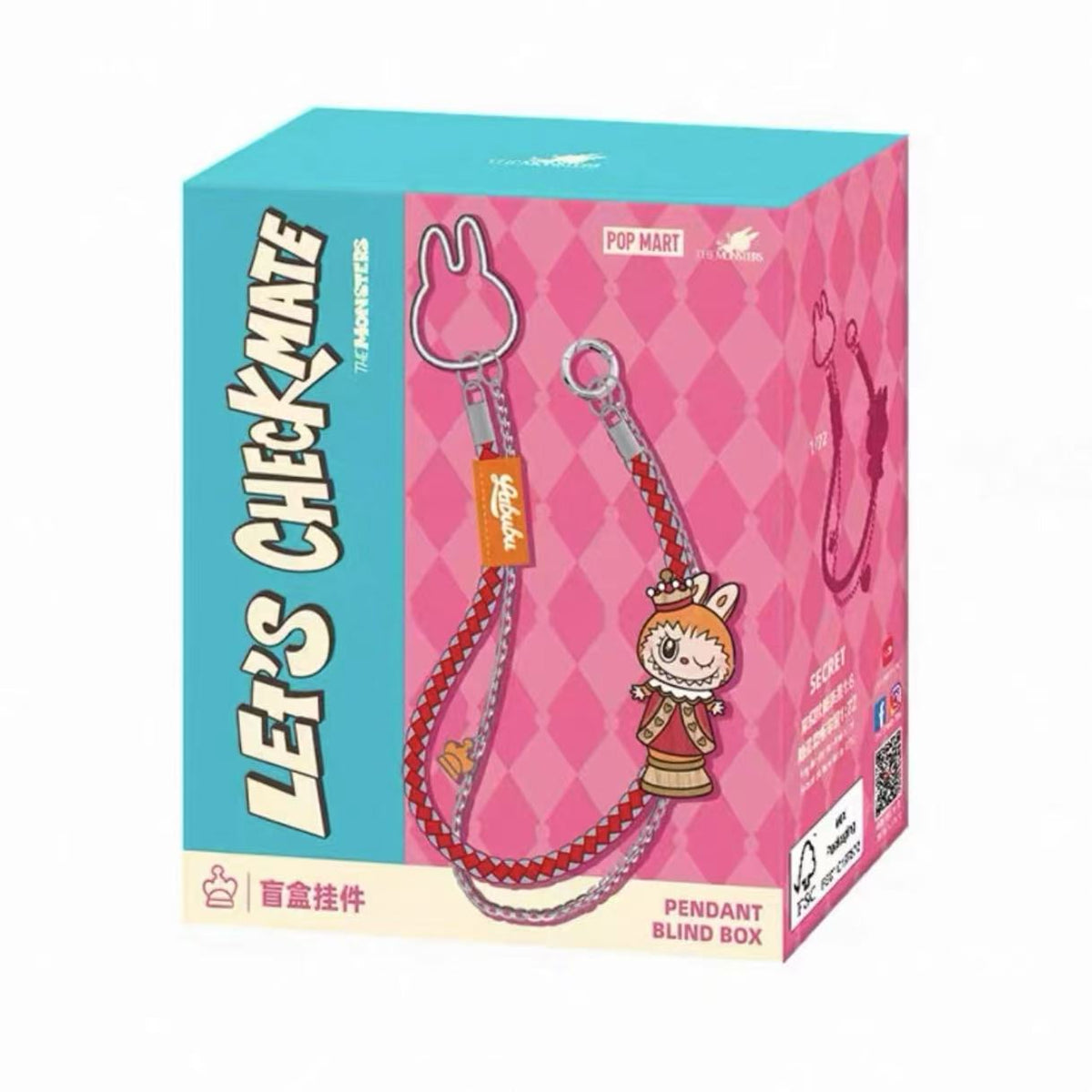 Labubu - The Monsters Let's Checkmate Series Pendant Chain by POP MART Single Blind Box