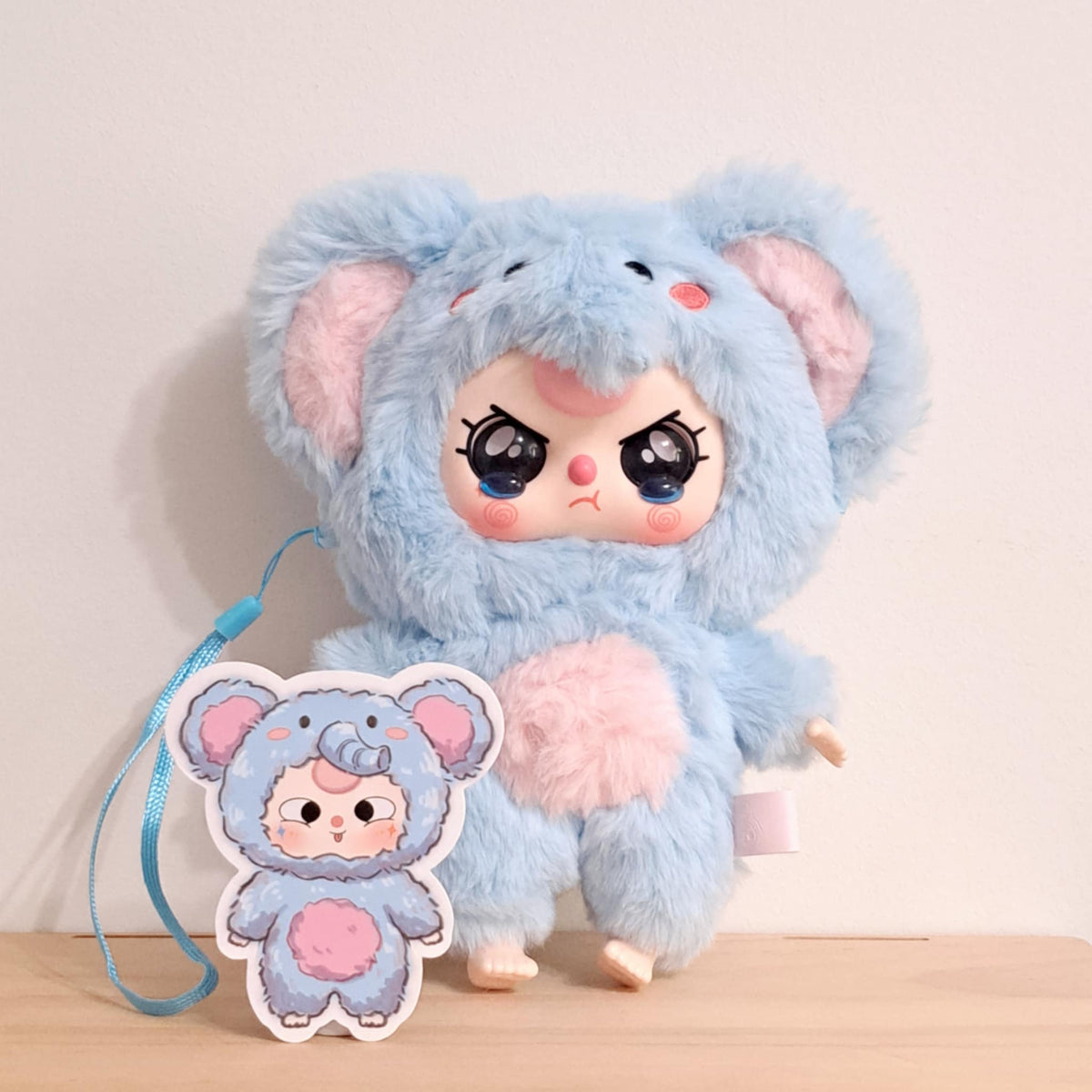Blue Elephant (pink hair, crying eyes) - Baby Three Big Cute Series