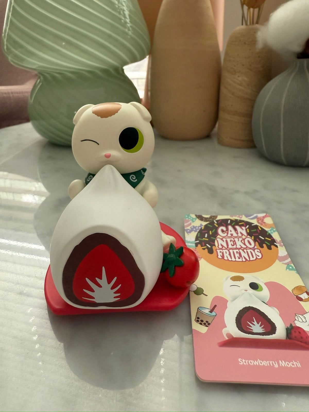 Strawberry Mochi Popmart x Konatsuya Konatsu Can Neko Friend Sweet Dessert