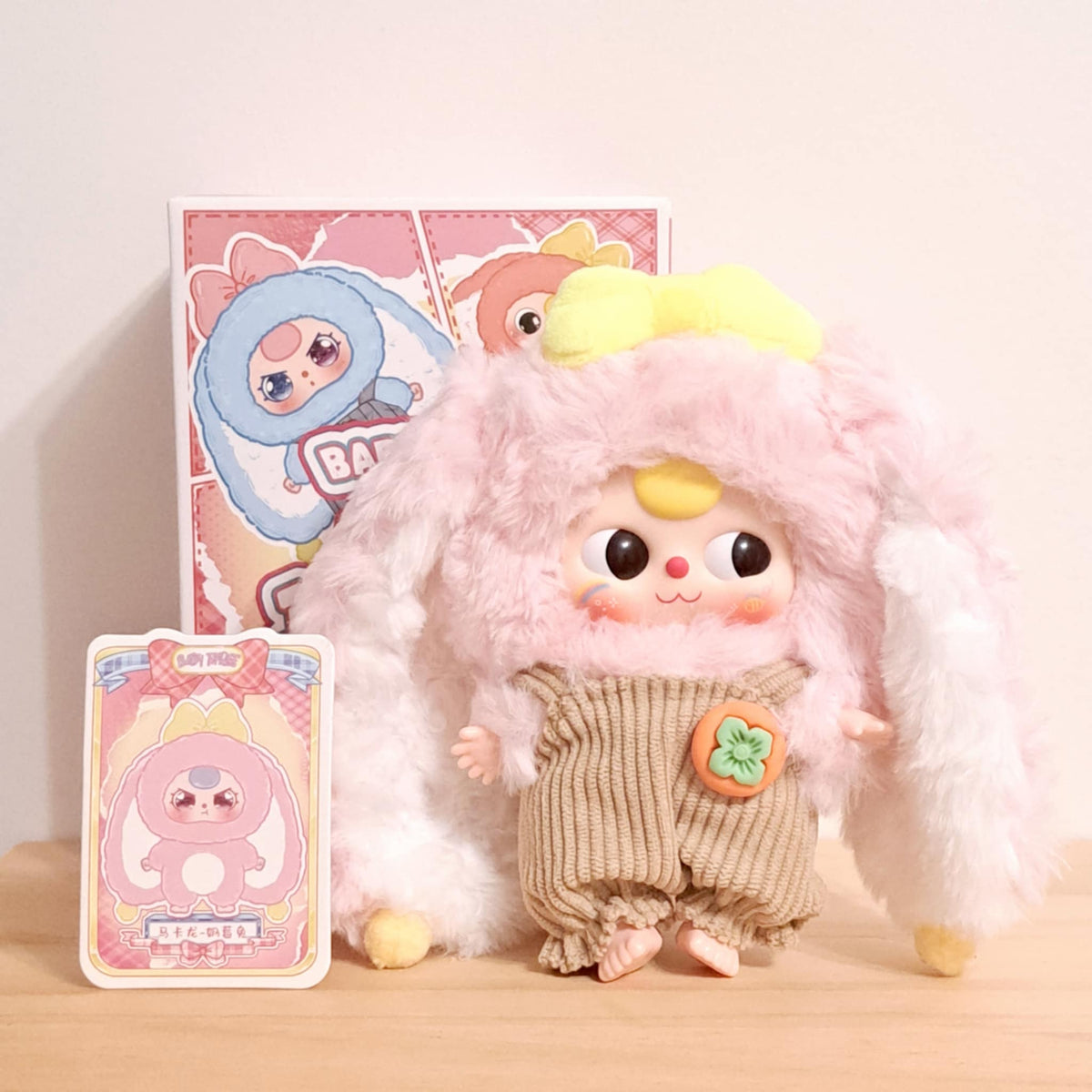 Pink Bunny (yellow hair, moving eyes) - Macaron V2 Series - Baby Three